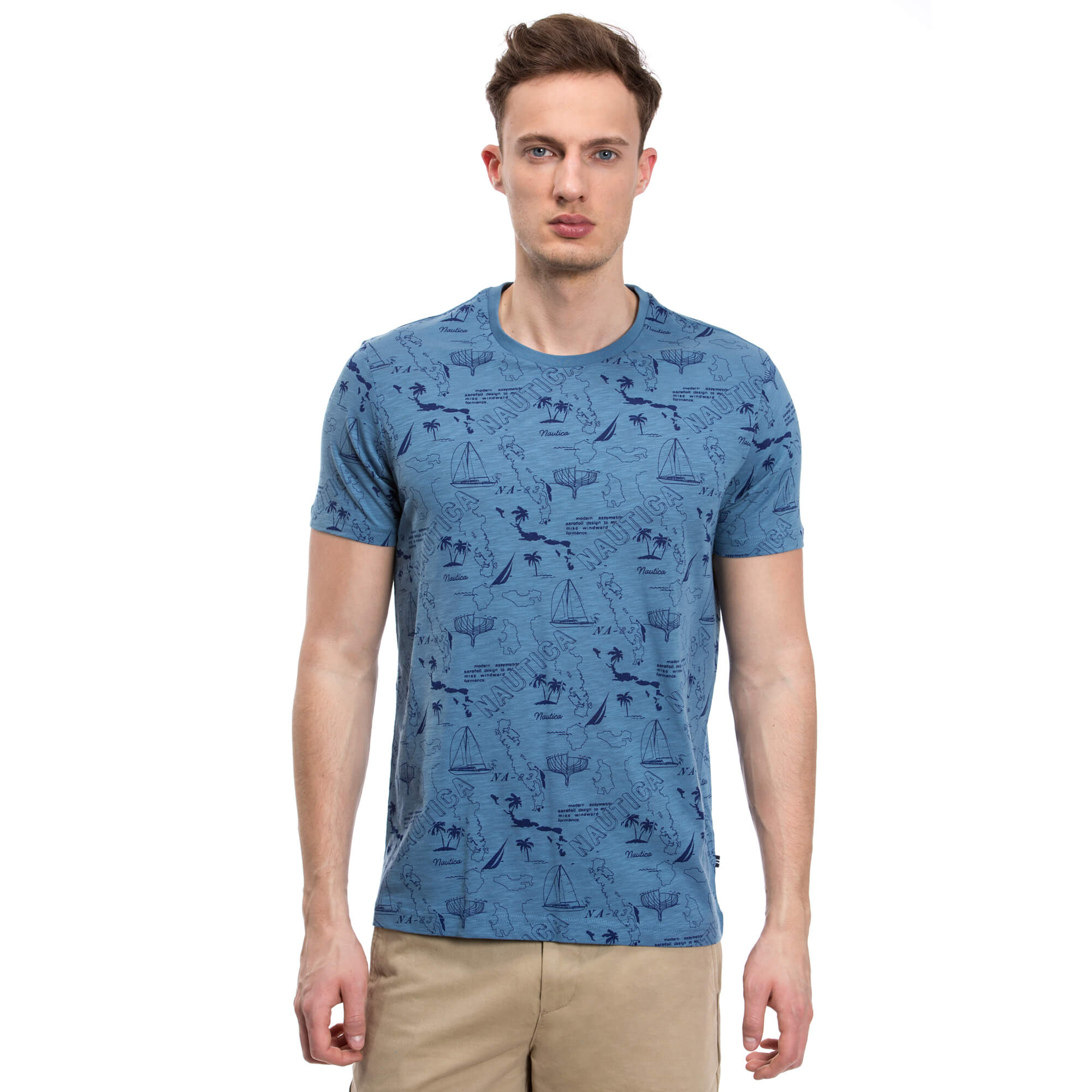 Nautica Erkek Mavi Slim Fit T-Shirt