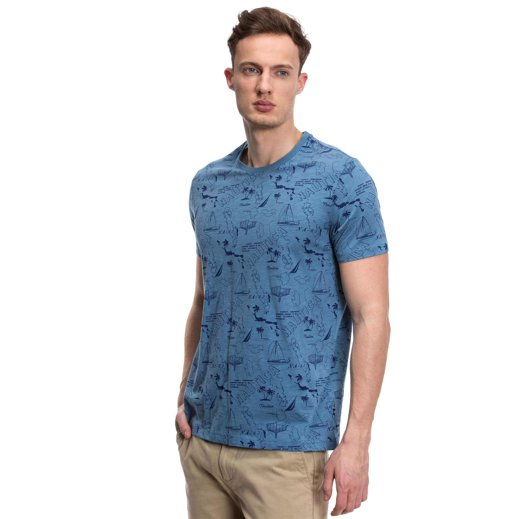 Nautica Erkek Mavi Slim Fit T-Shirt