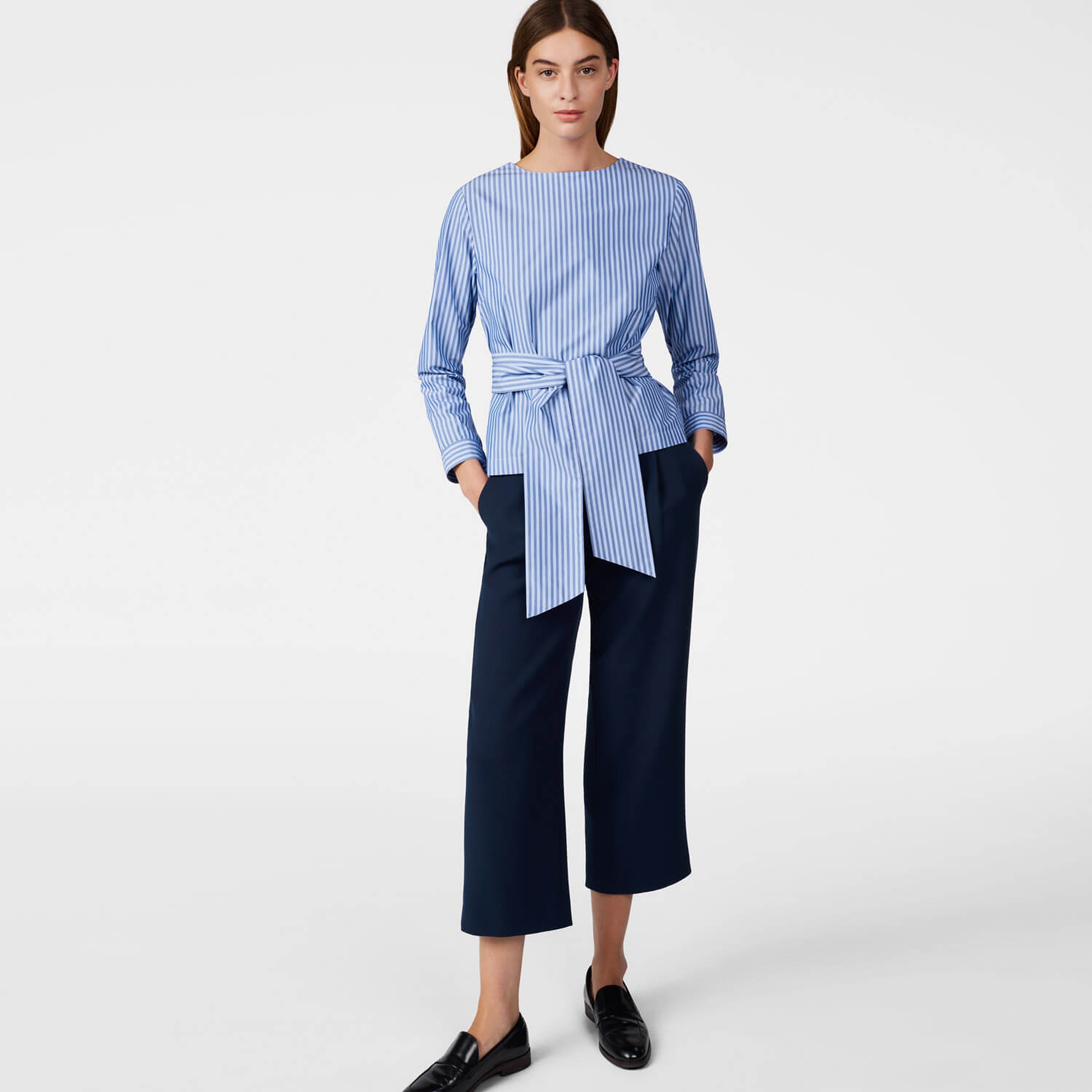 Gant Kadın Lacivert Uzun Kollu Regular Fit Bluz