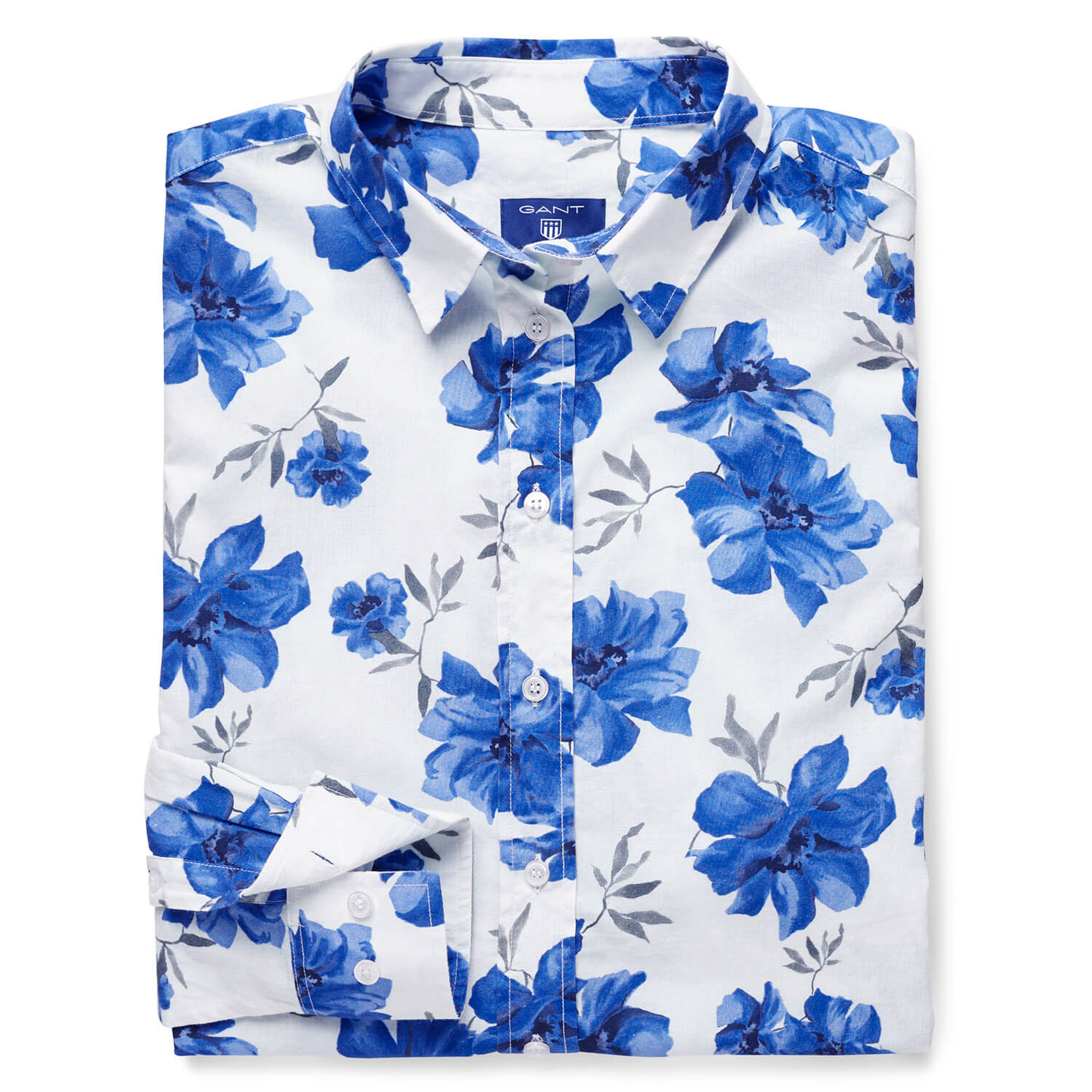 GANT Mavi Çiçek Desenli Bayan Gömlek