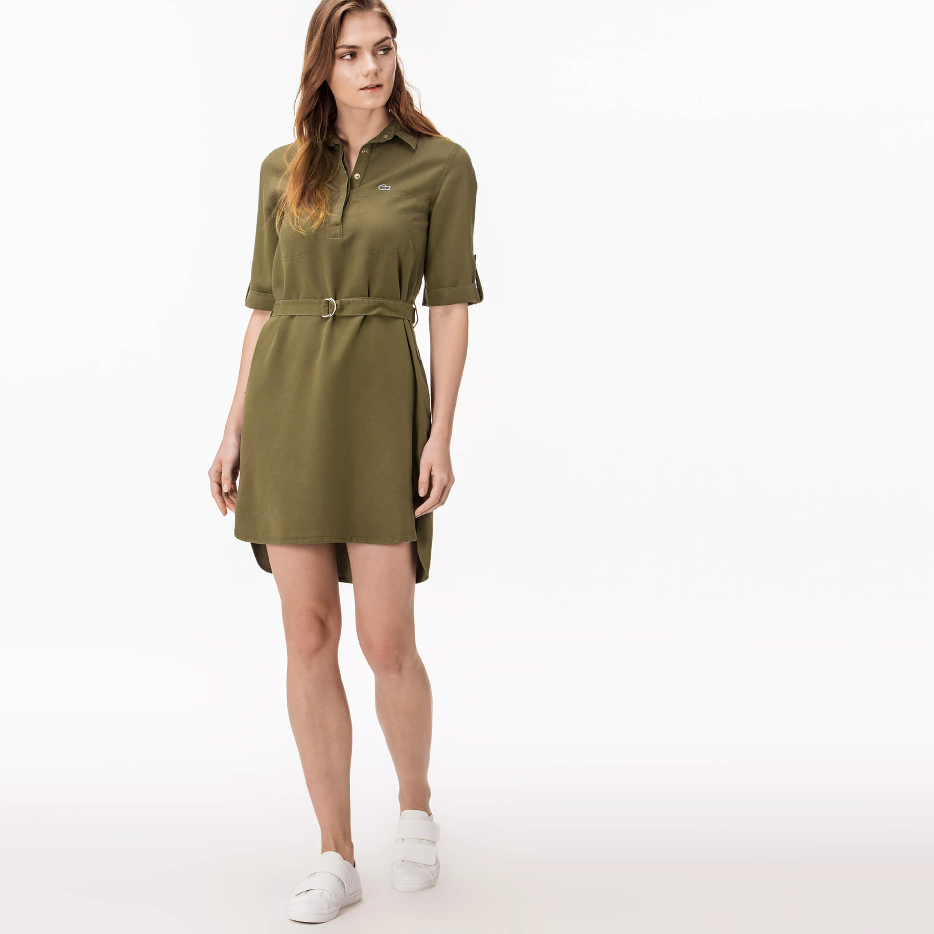 Lacoste Kadın Regular Fit Yeşil Elbise