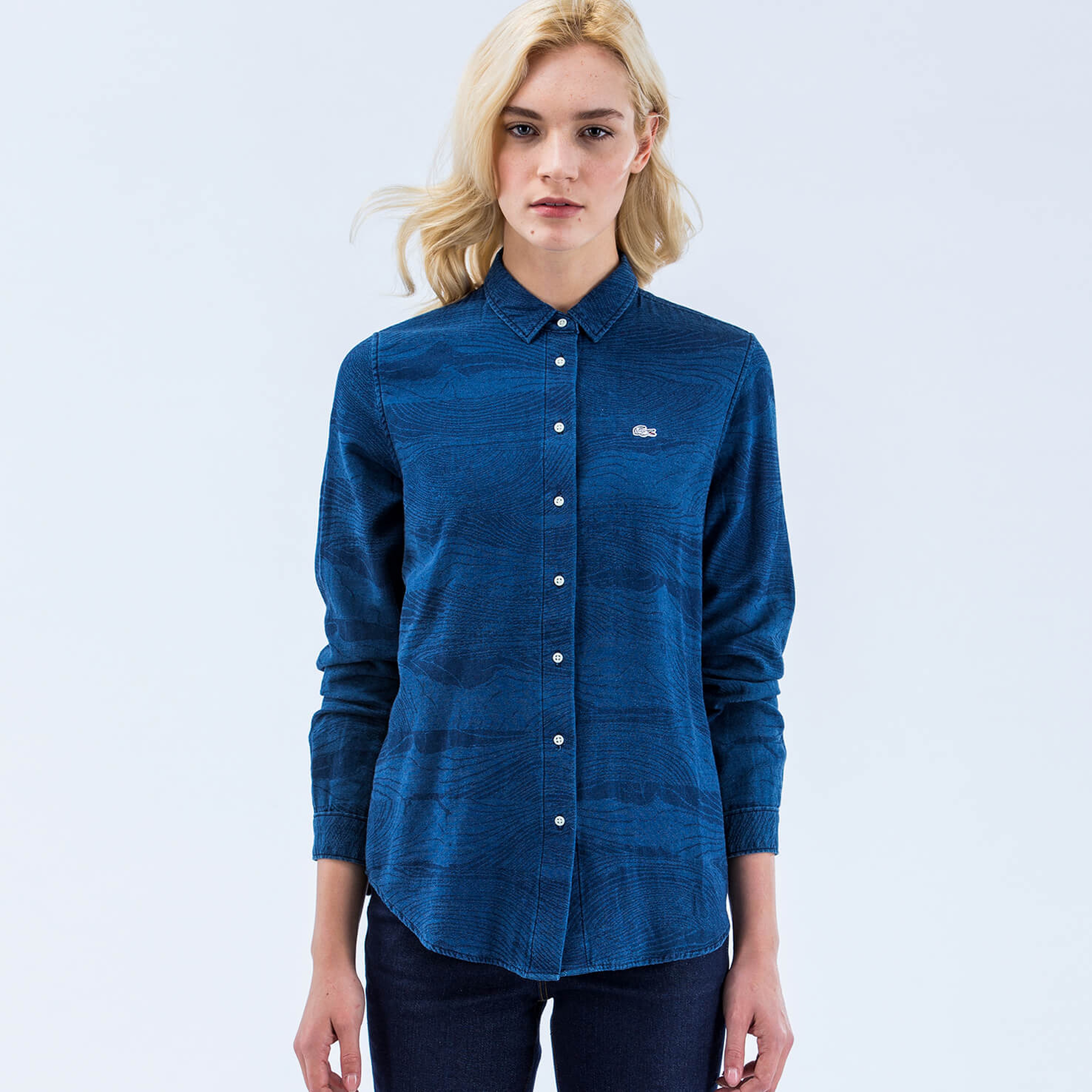 Lacoste Kadın Lacivert Uzun Kollu Gömlek