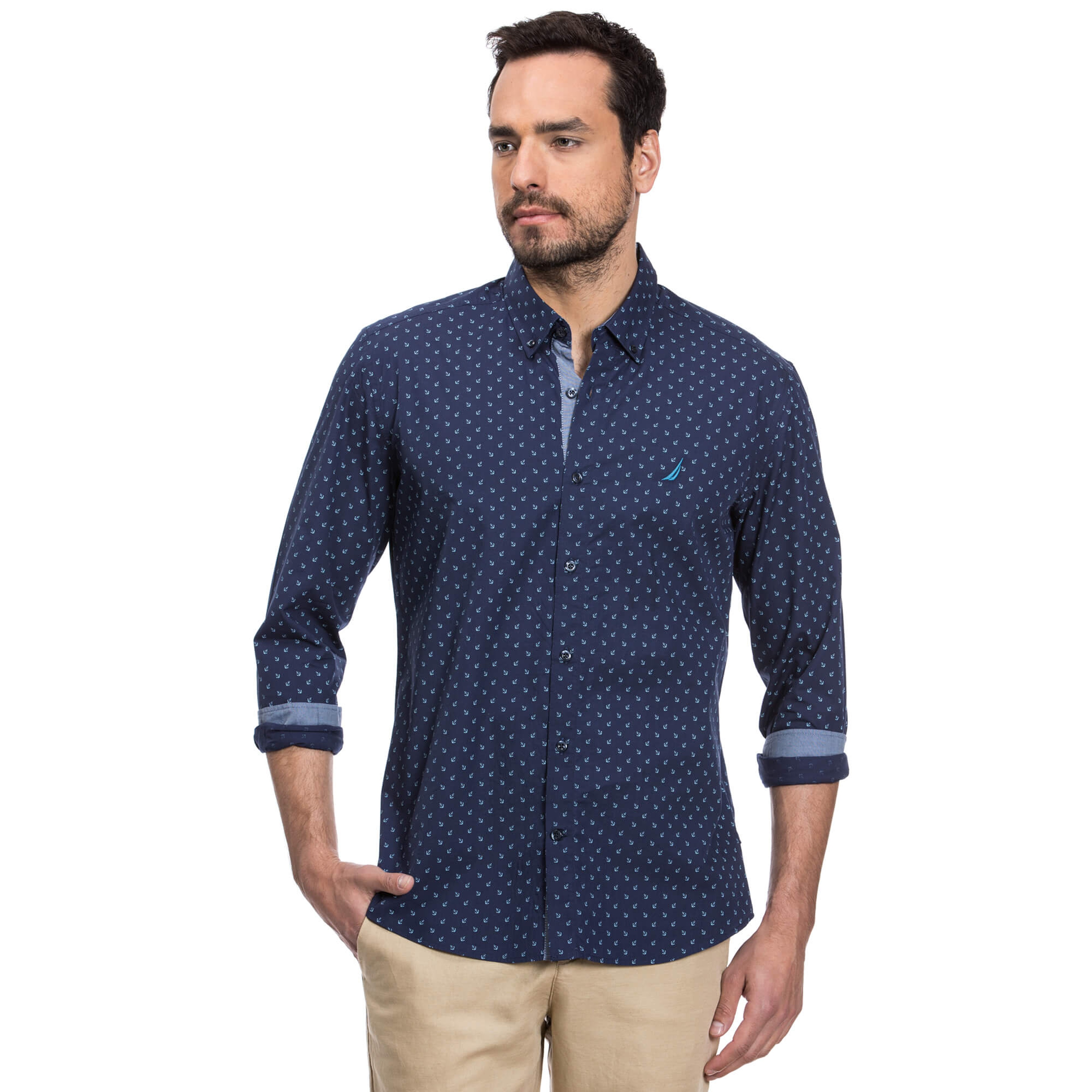 Nautica Erkek Lacivert Slim Fit Gömlek