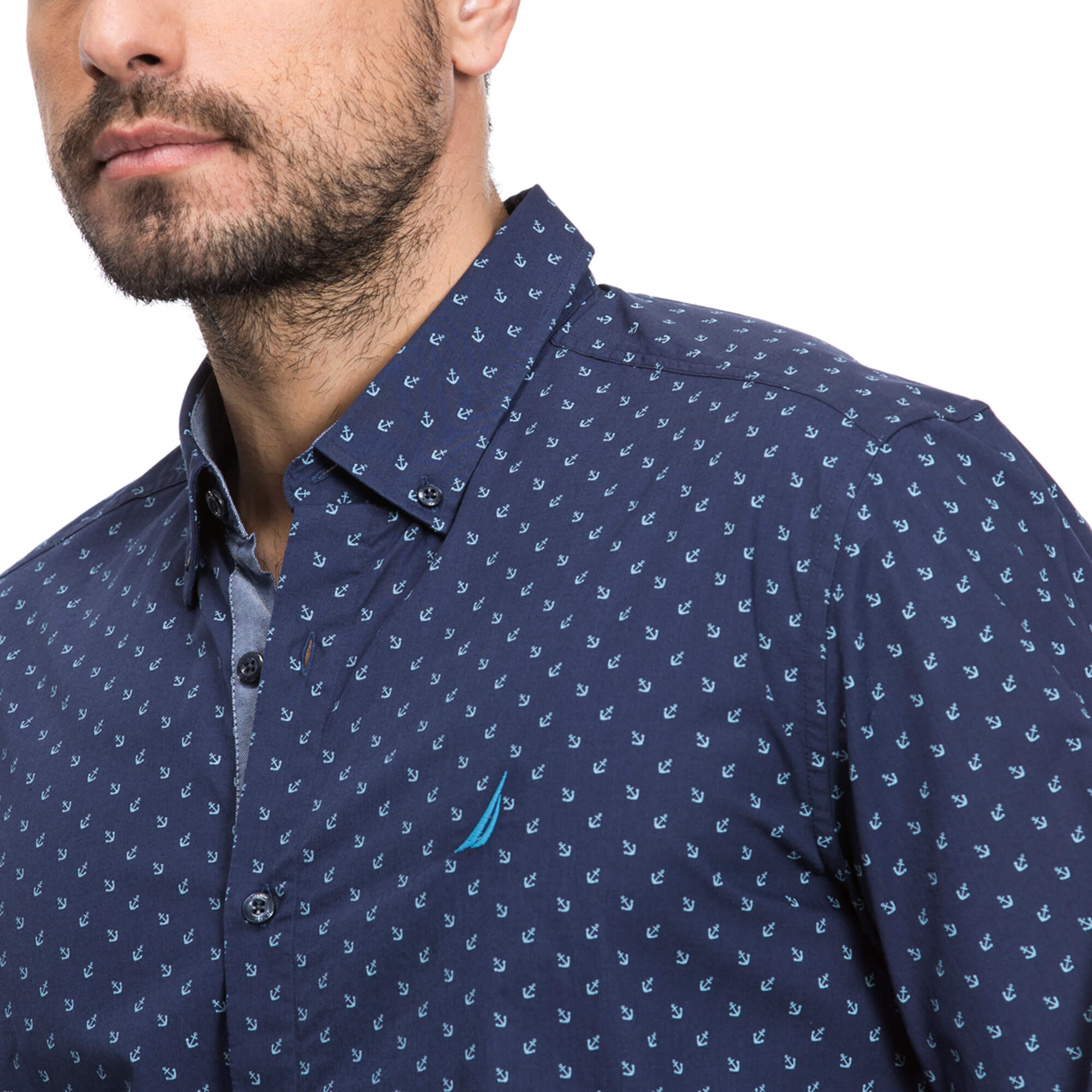 Nautica Erkek Lacivert Slim Fit Gömlek