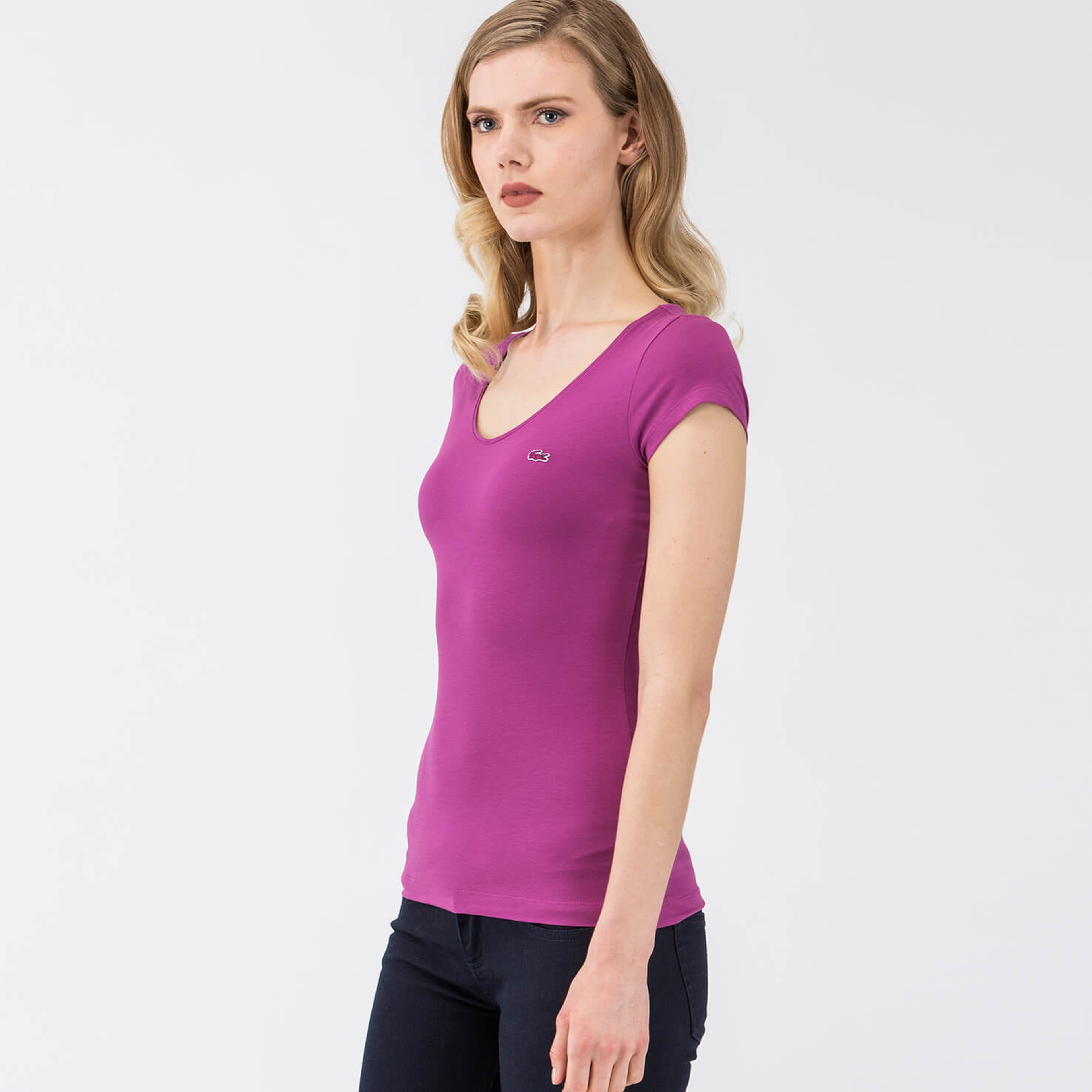 Lacoste Kadın Mor T-Shirt