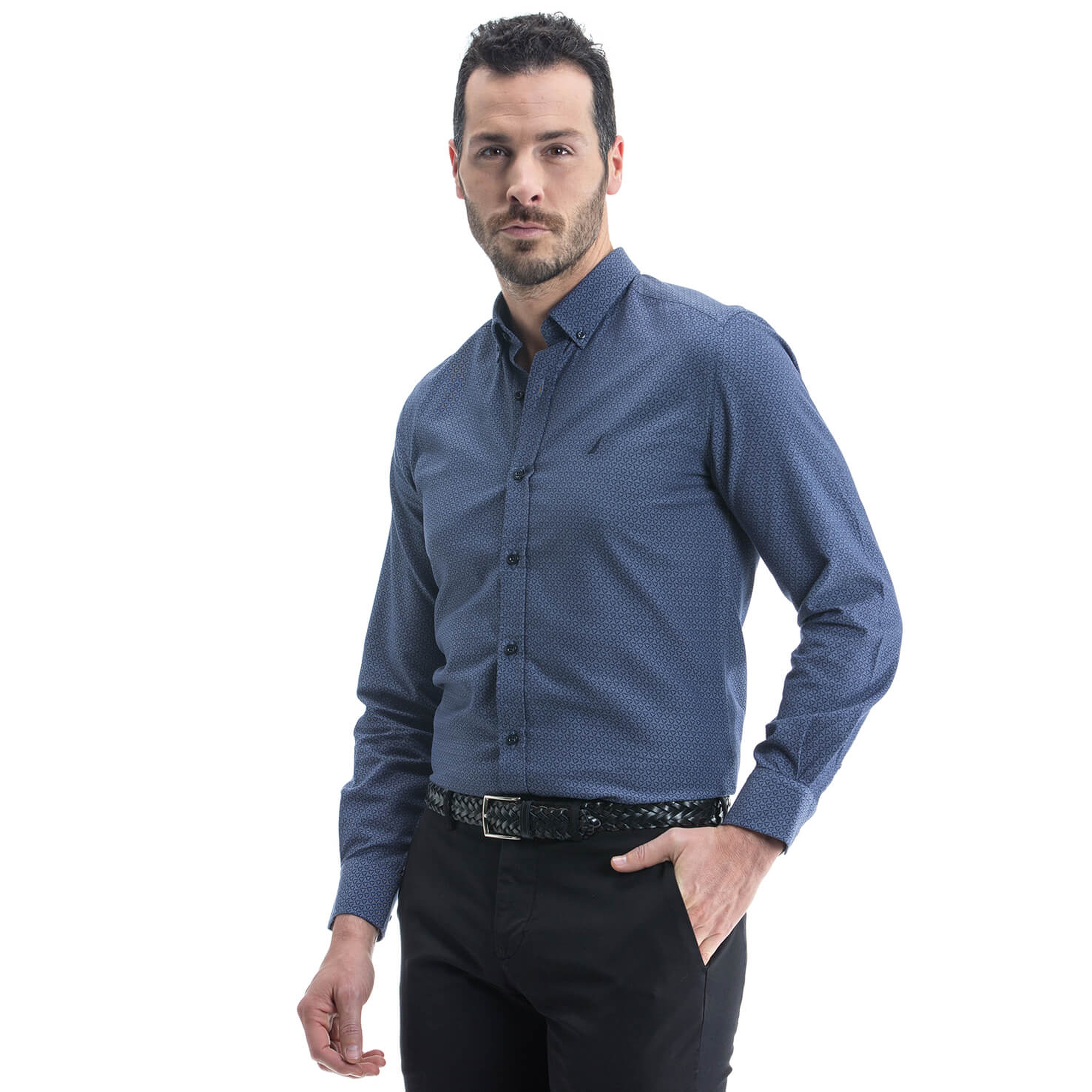 Nautica Erkek Lacivert Uzun Kollu Gömlek