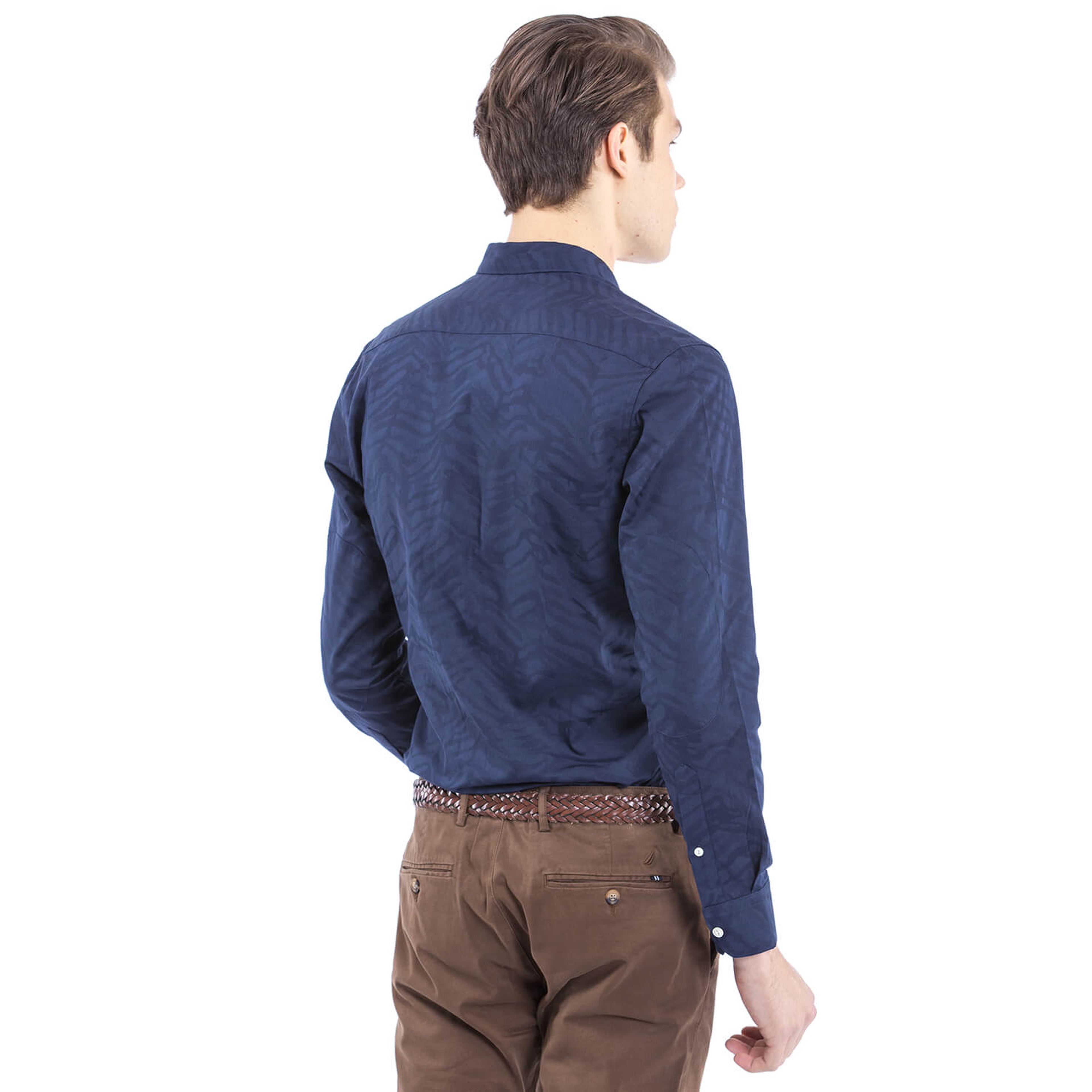 Nautica Erkek Lacivert Uzun Kollu Custom Fit Gömlek