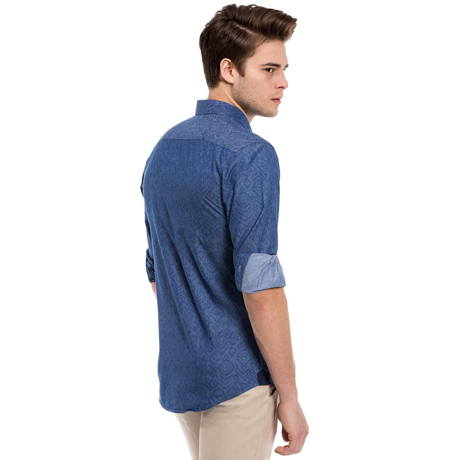 Nautica Erkek Lacivert Uzun Kollu Custom Fit Gömlek