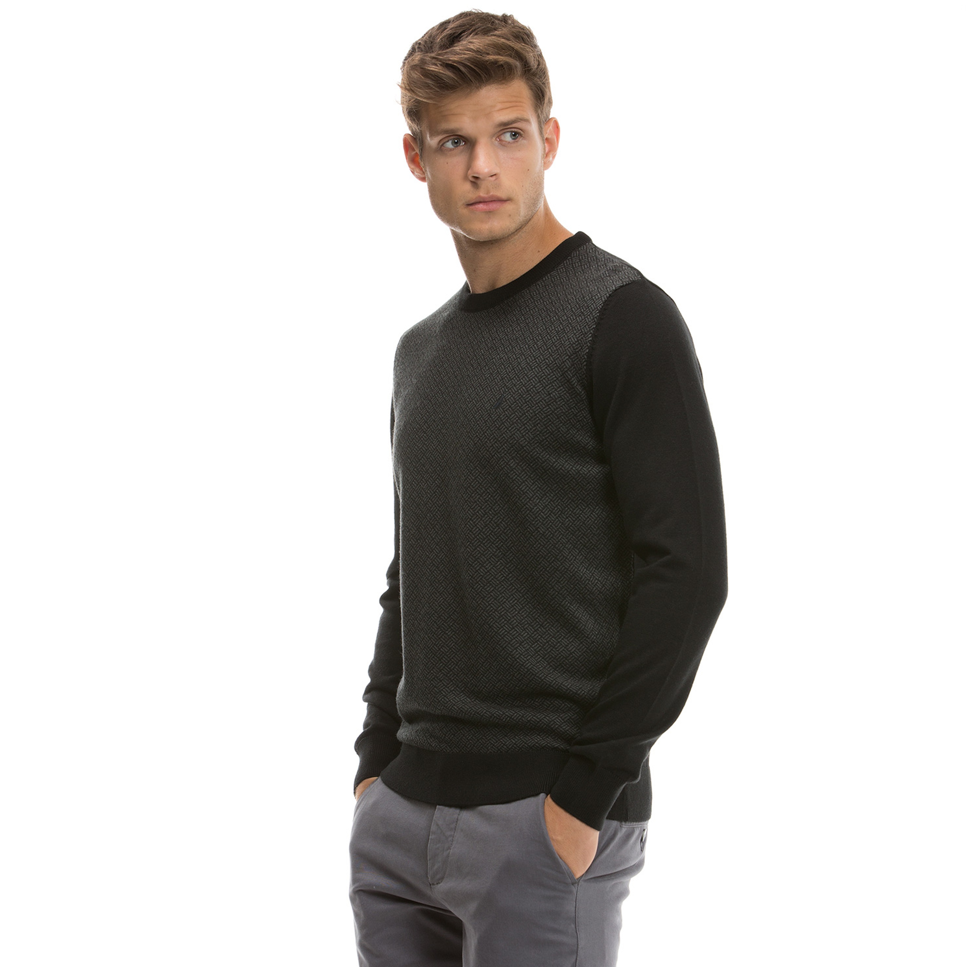 Nautica Erkek Siyah Regular Fit Triko