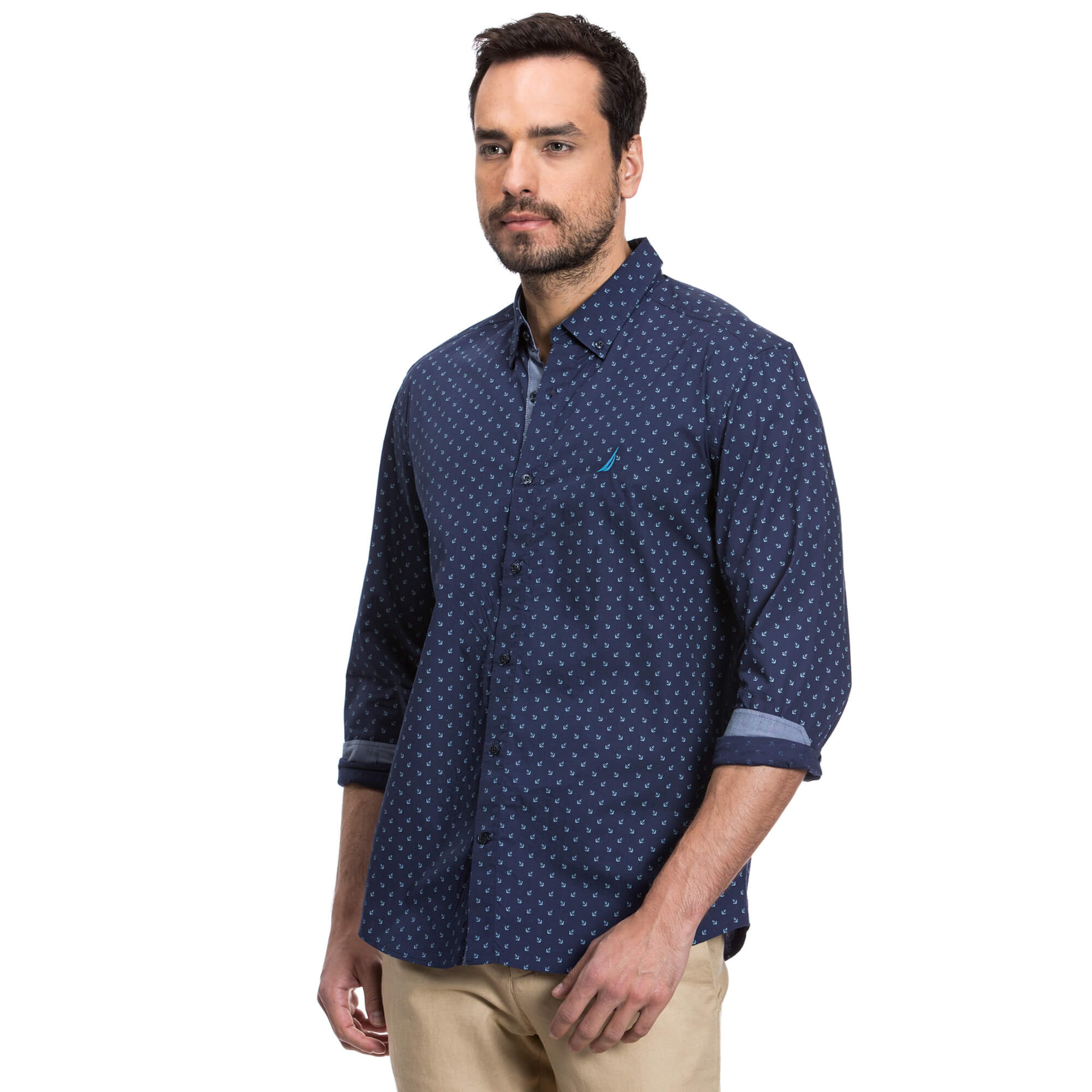 Nautica Erkek Lacivert Slim Fit Gömlek