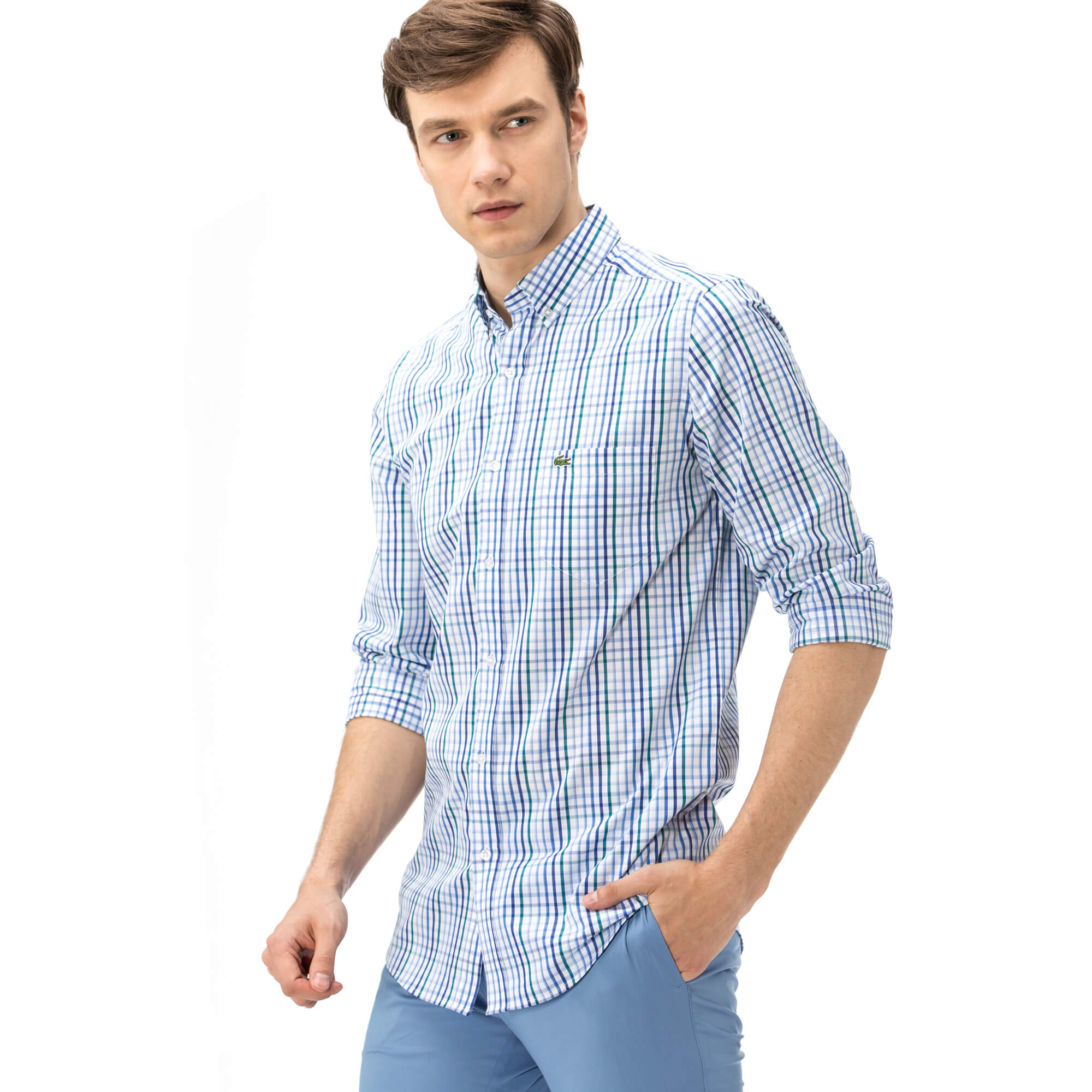 Lacoste Erkek Mavi Regular Fit Gömlek