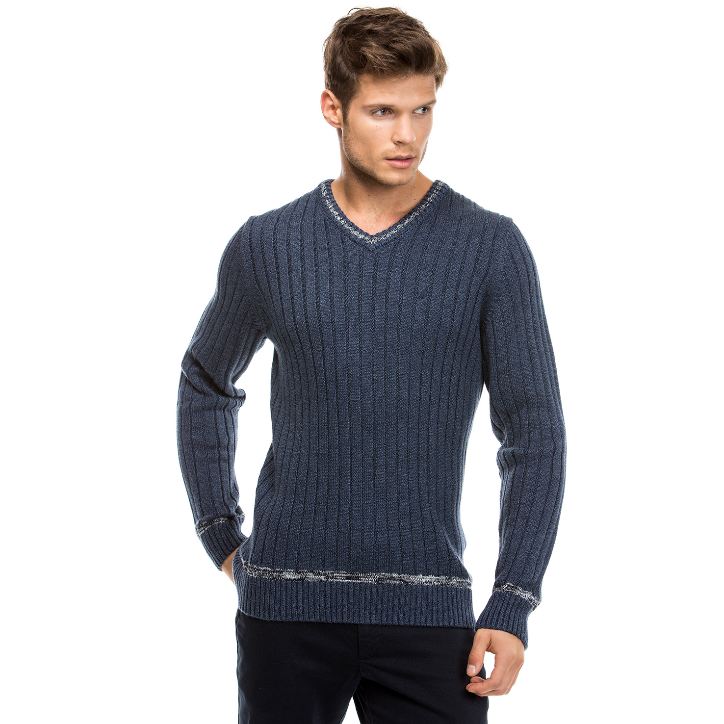 Nautica Erkek Lacivert Regular Fit Triko