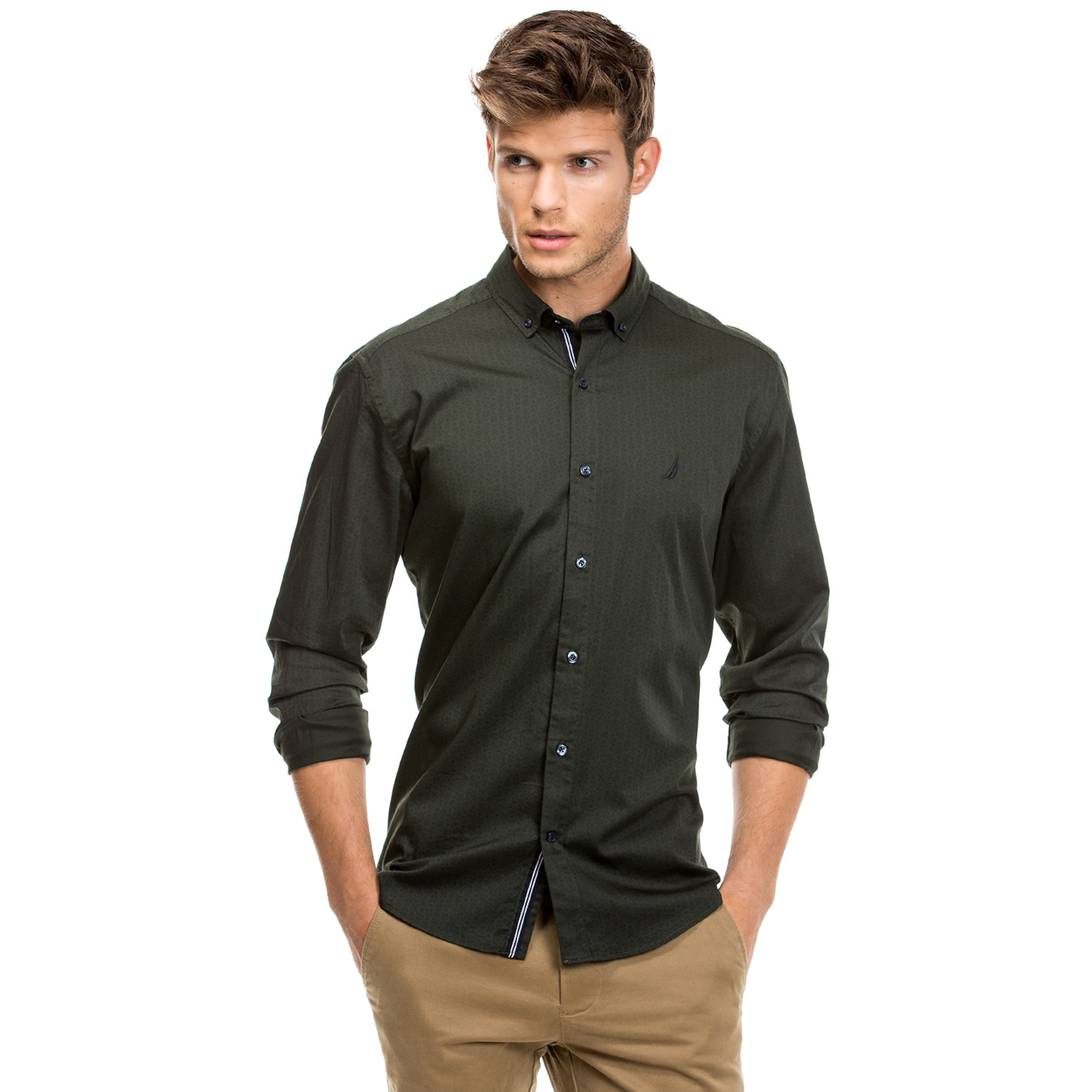 Nautica Erkek Yeşil Slim Fit Gömlek