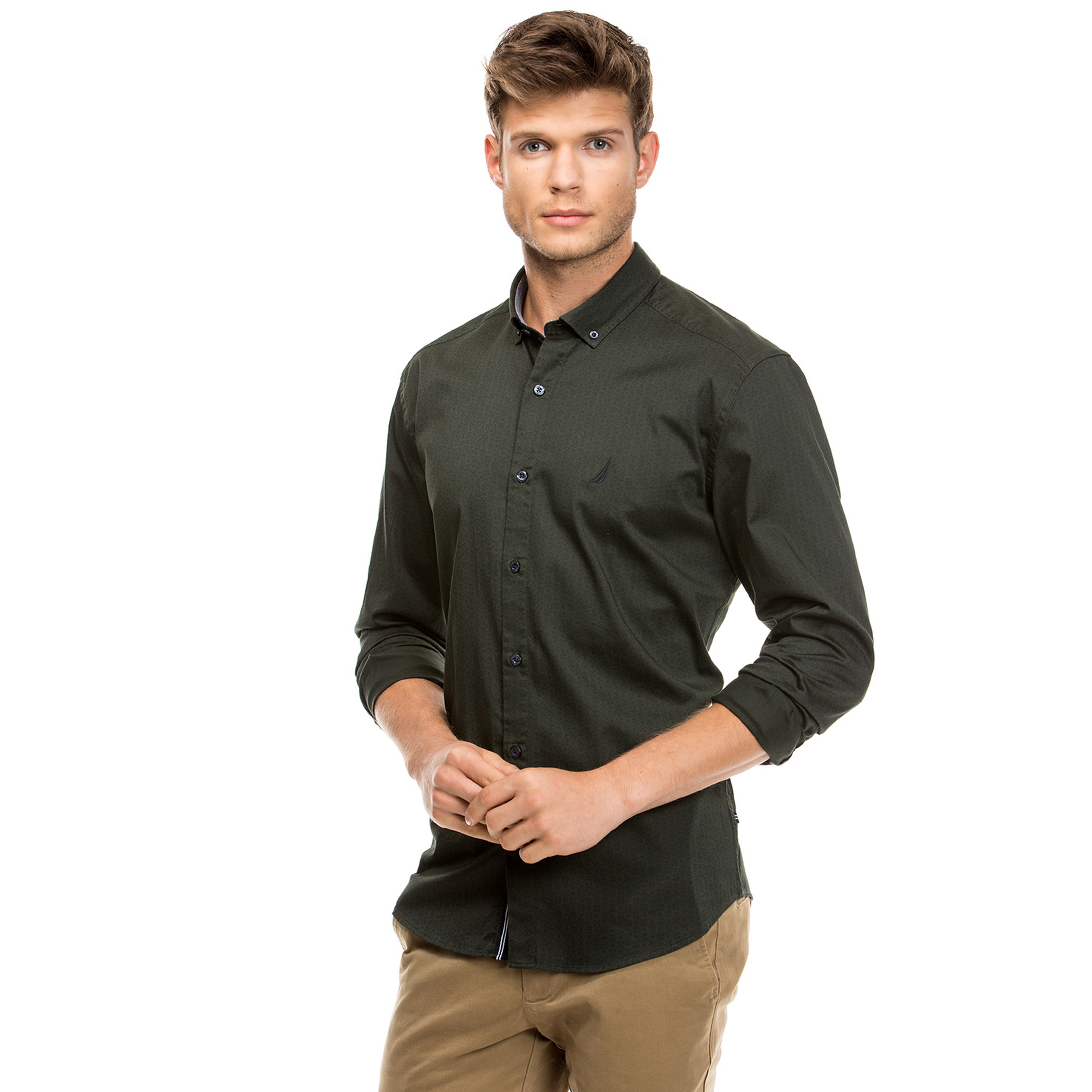 Nautica Erkek Yeşil Slim Fit Gömlek