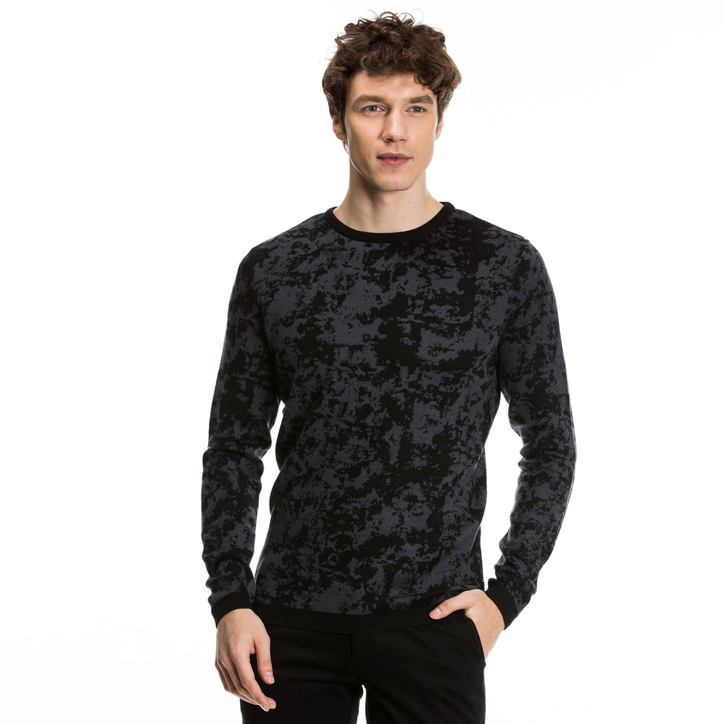 Nautica Erkek Siyah Regular Fit Triko