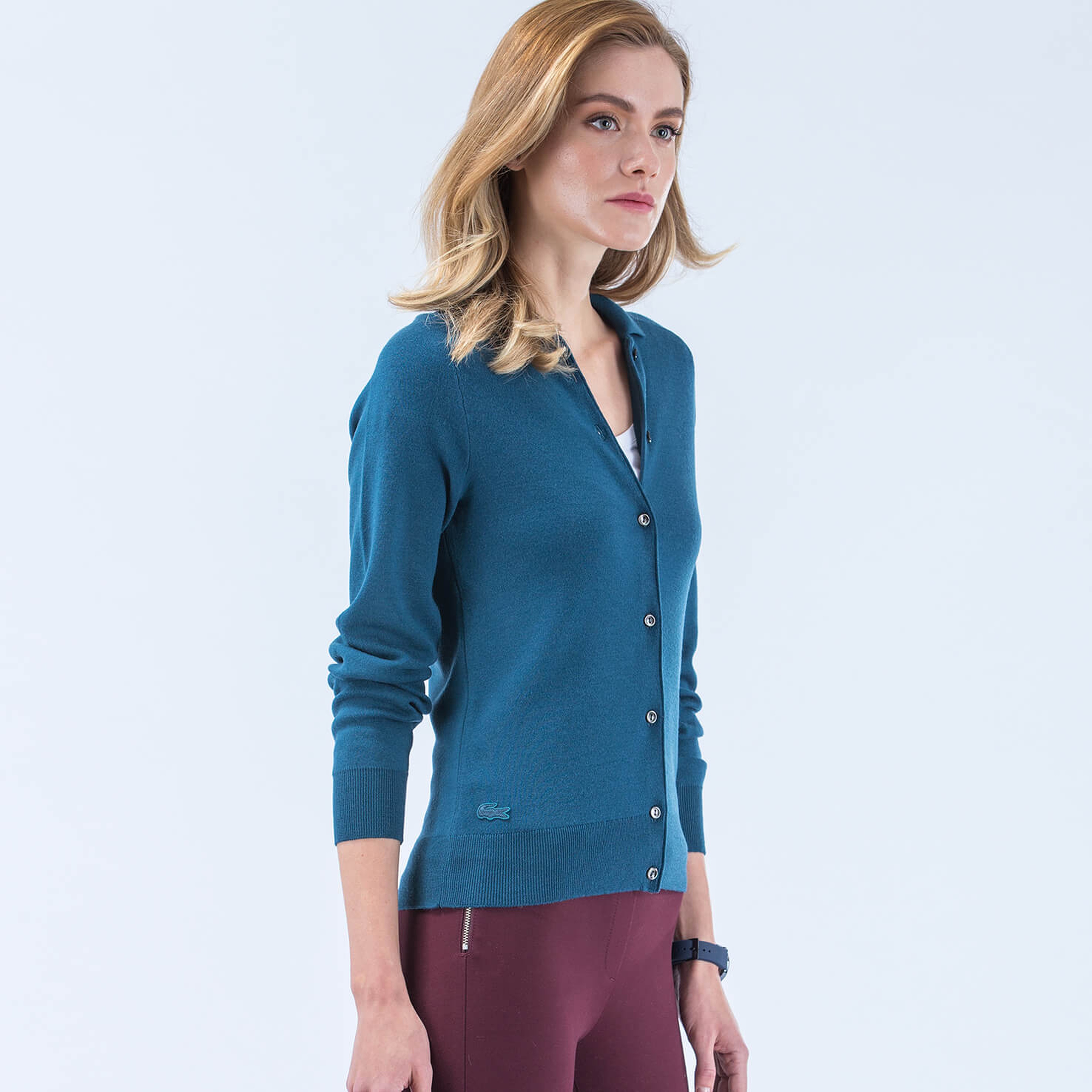 Lacoste Mavi Yün Kadın Hırka