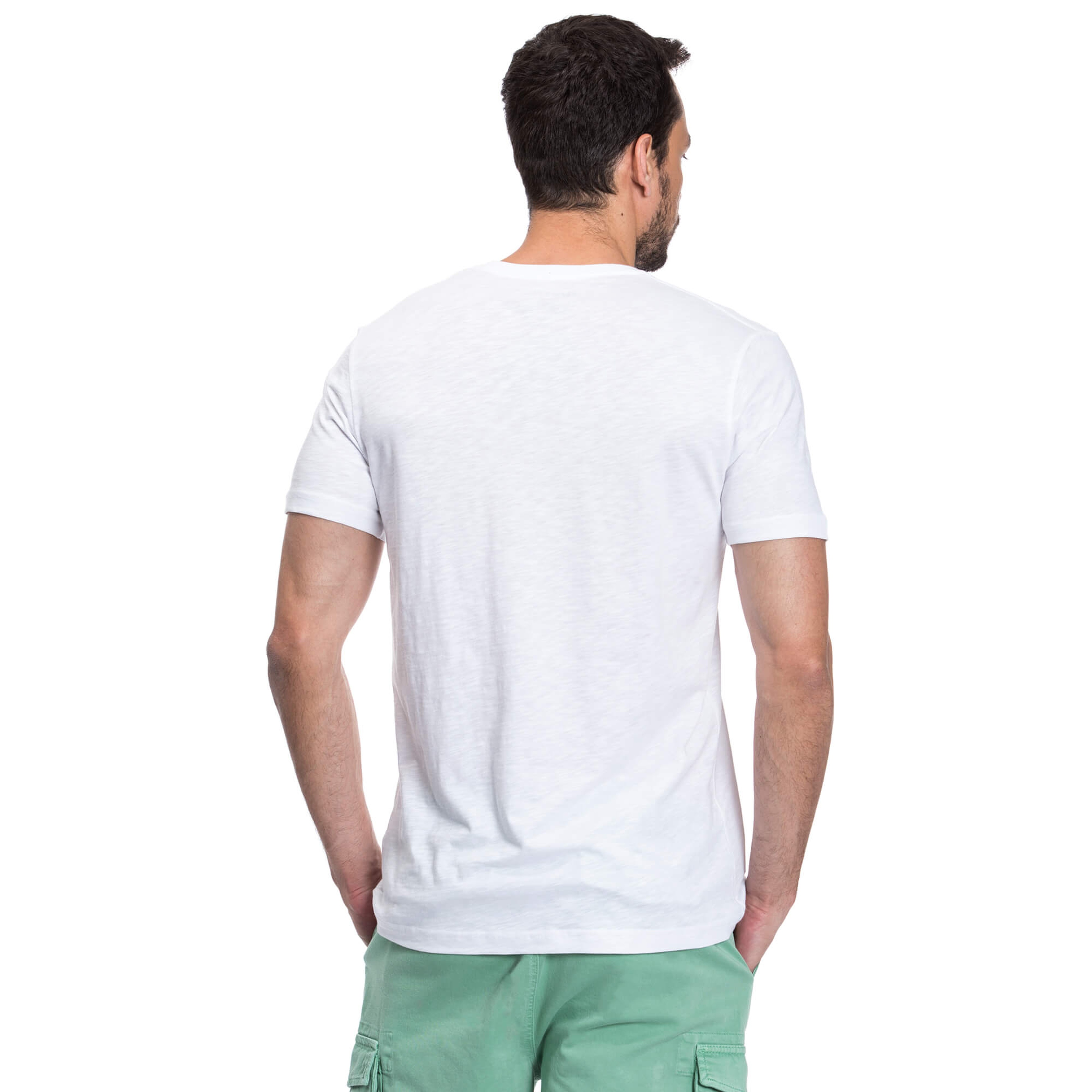 Nautica Erkek Beyaz V-Yaka T-Shirt