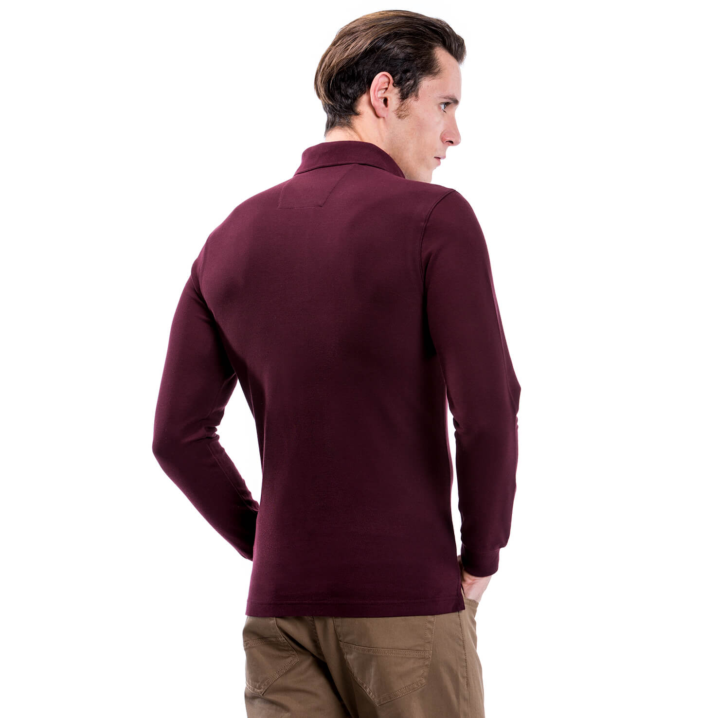 Nautica Erkek Bordo Uzun Kollu Regular Fit Polo