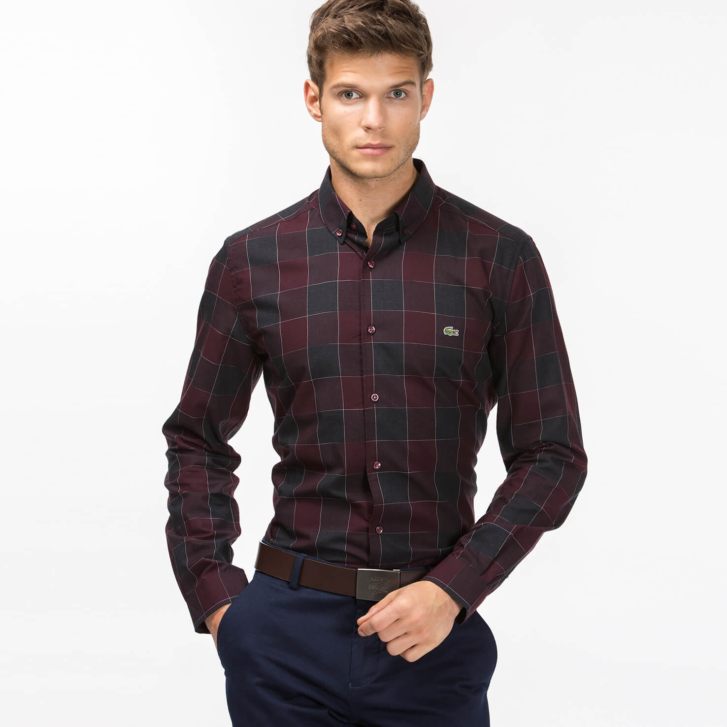 Lacoste Erkek Beyaz Slim Fit Uzun Kollu Gömlek