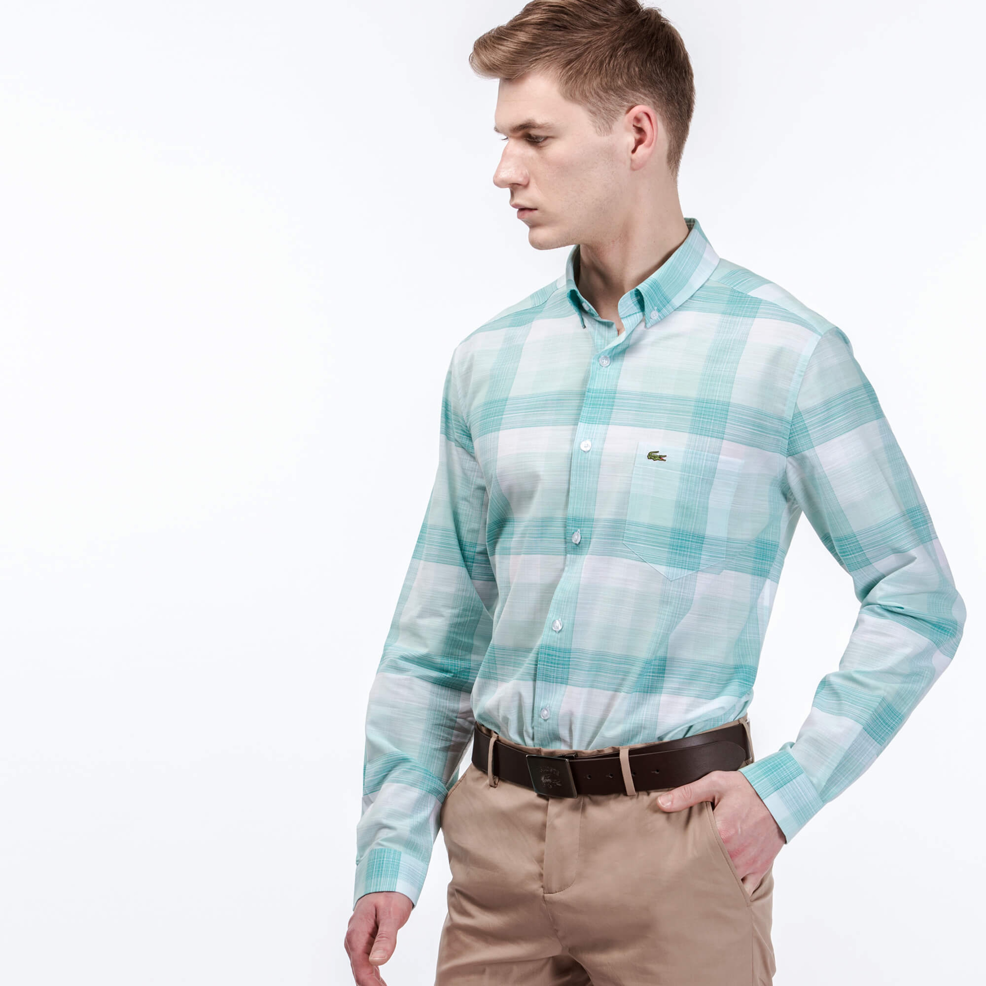 Lacoste Erkek Yeşil Regular Fit Gömlek