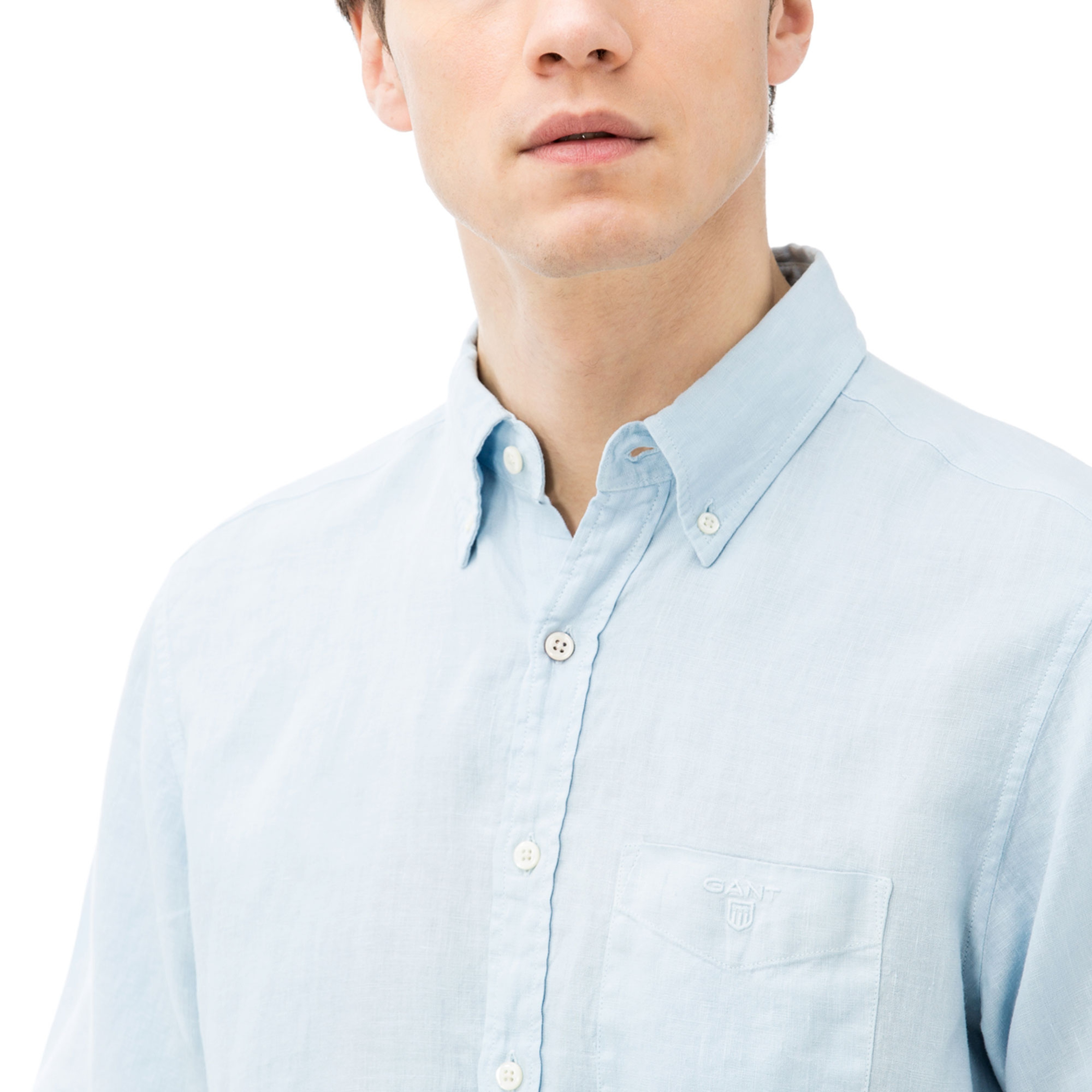 GANT Men's Regular Fit The Linen Shirt Short Sleeve Shirts