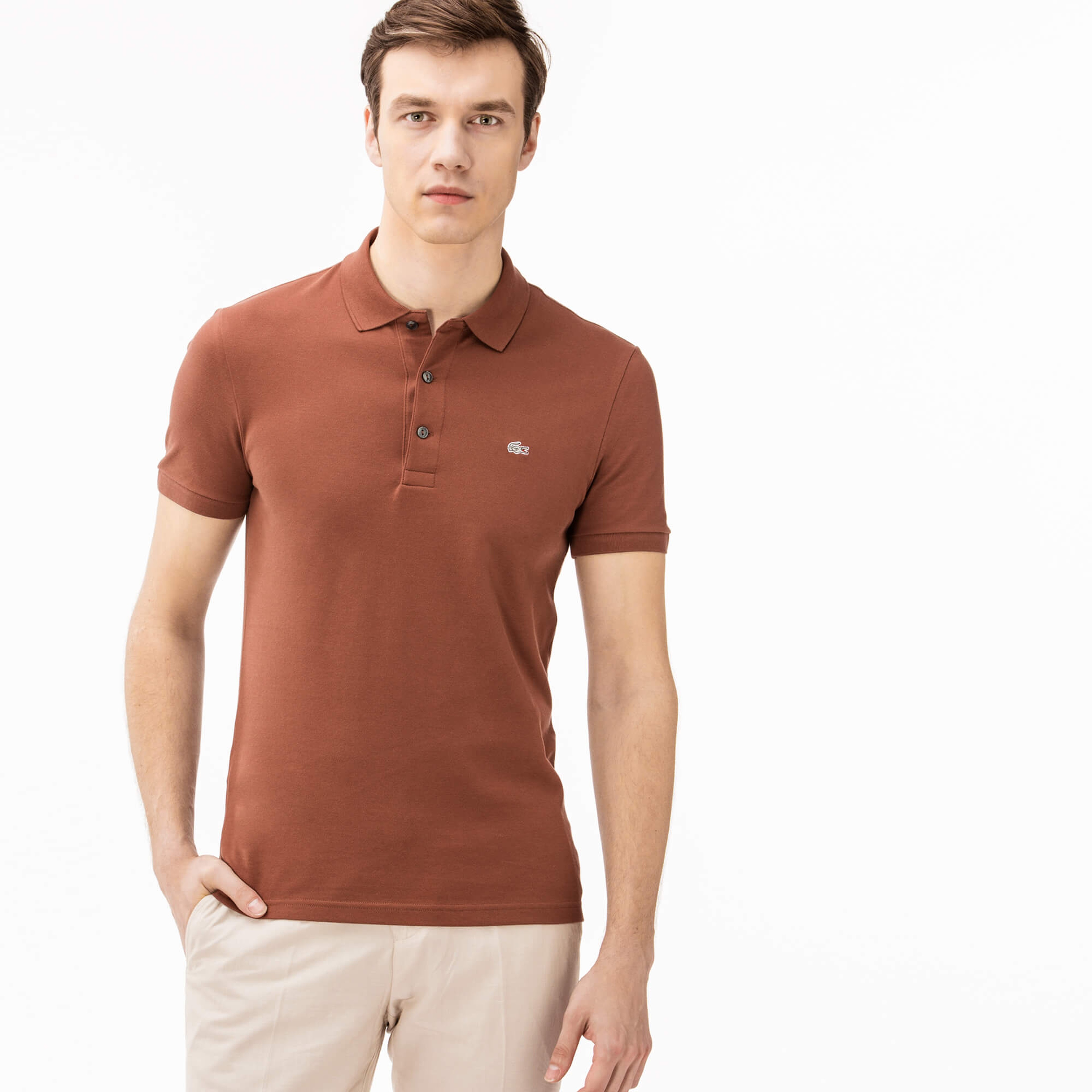 Lacoste Erkek Slim Fit Kahverengi Polo
