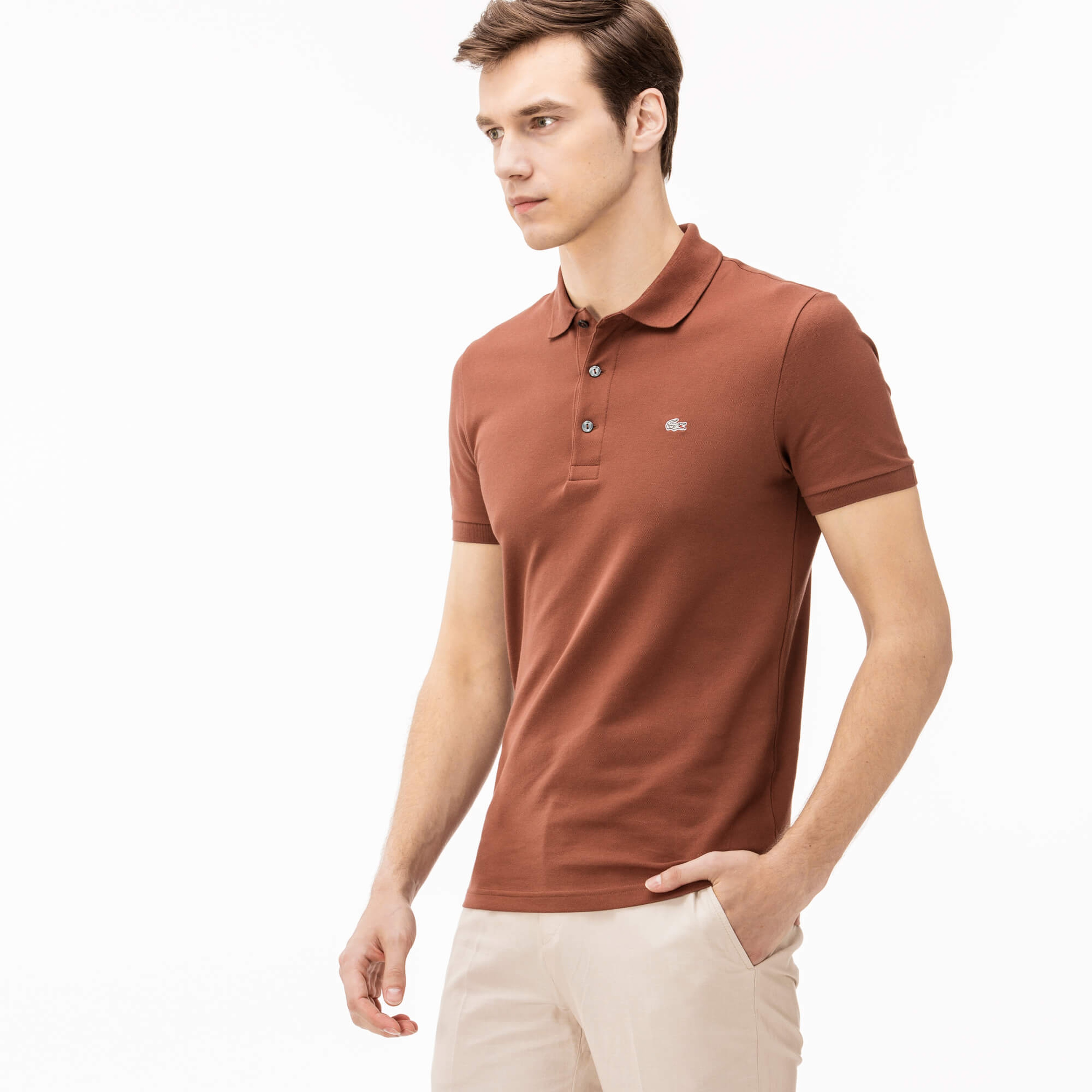 Lacoste Erkek Slim Fit Kahverengi Polo