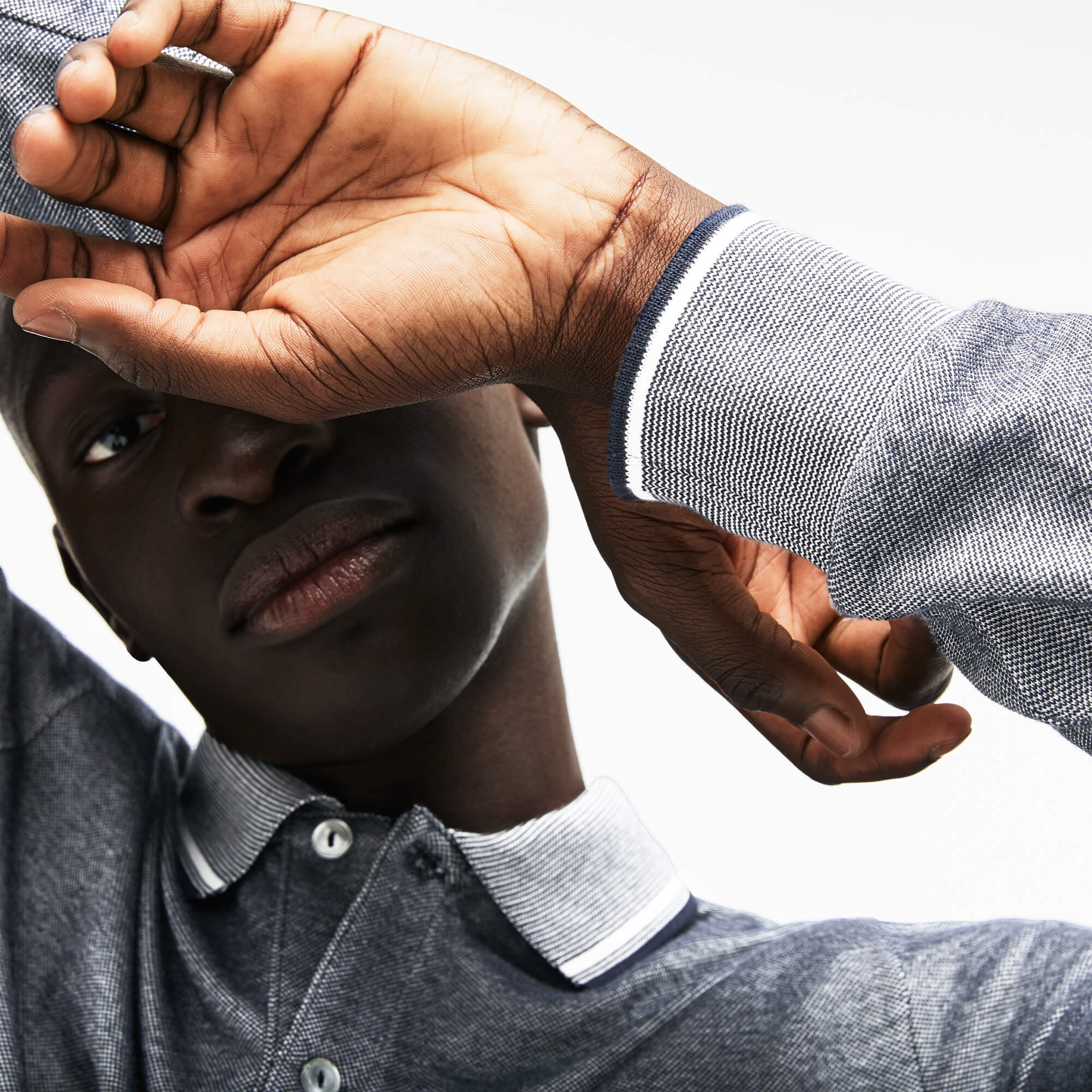 Lacoste Erkek Slim Fit Uzun Kollu Gri Polo