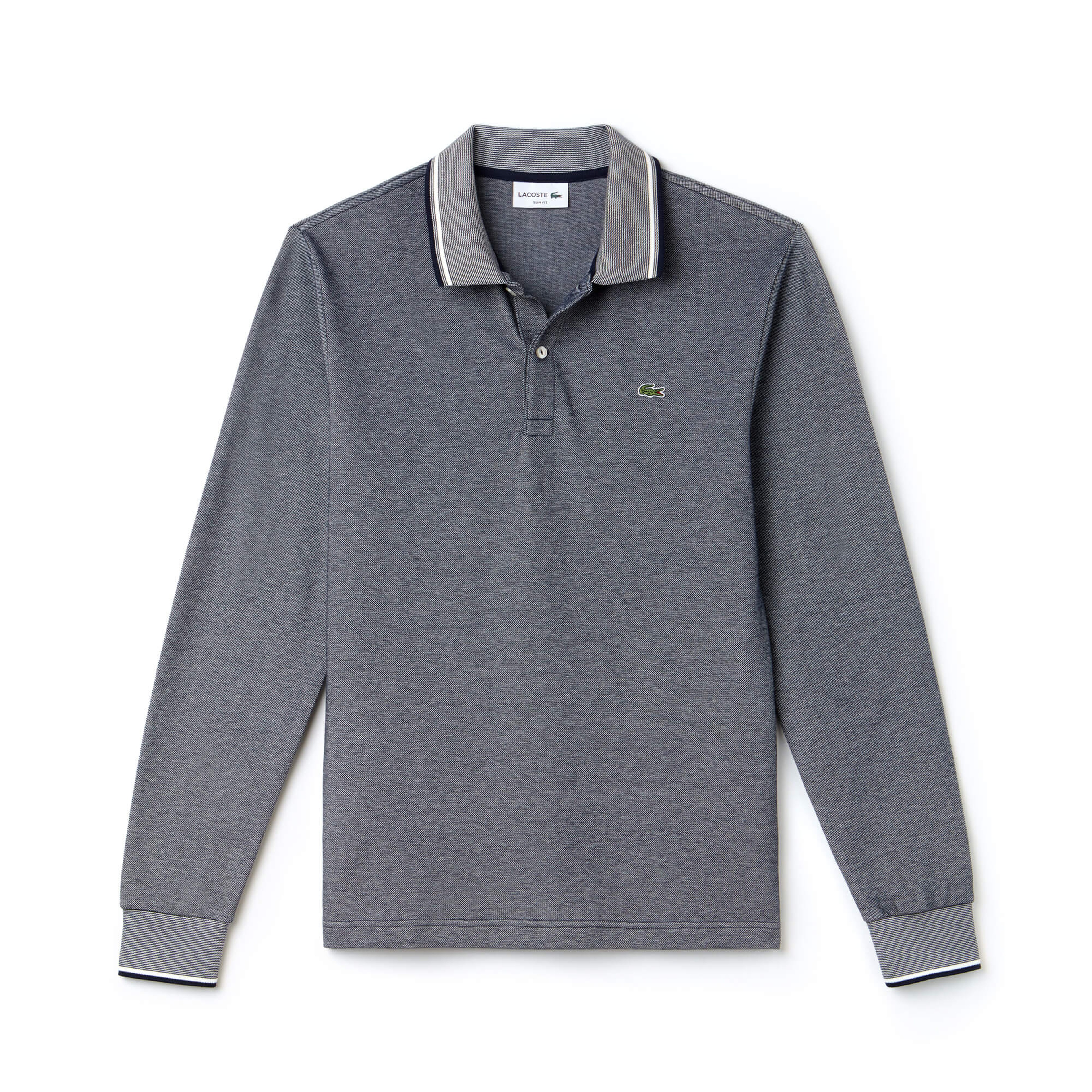 Lacoste Erkek Slim Fit Uzun Kollu Gri Polo