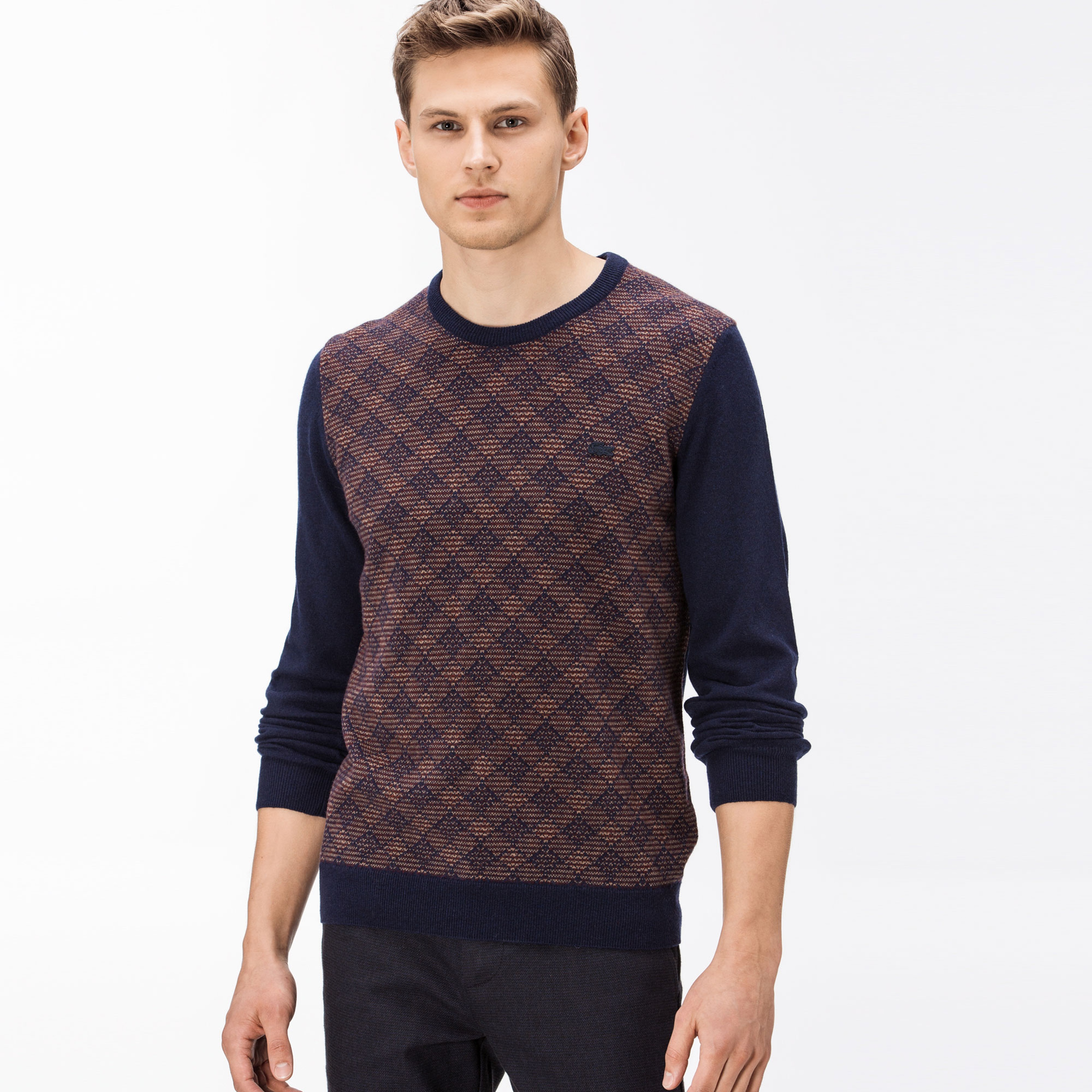 Lacoste Erkek Bisiklet Yaka Lacivert Triko Kazak