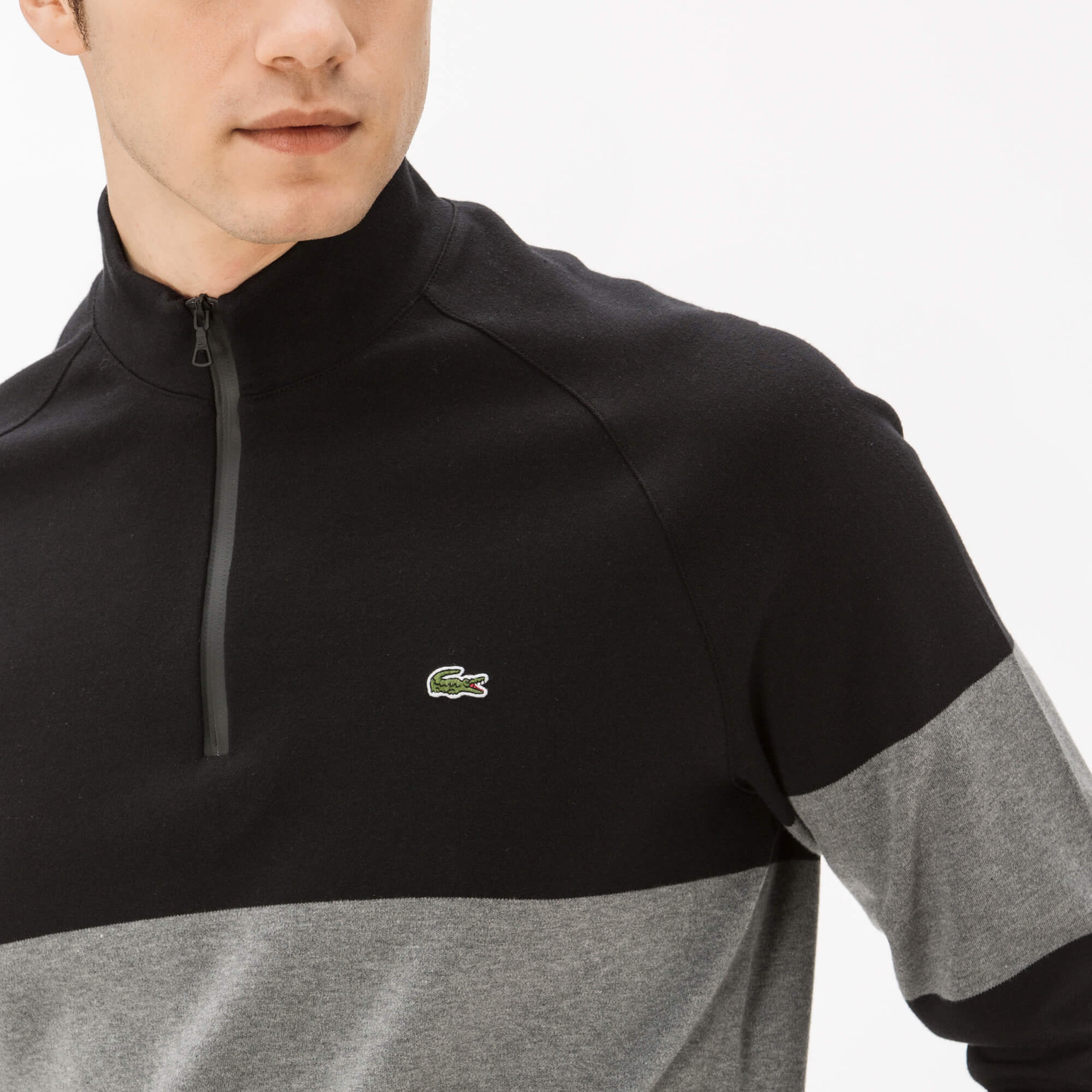 Lacoste Erkek Siyah Fermuarlı Sweatshirt