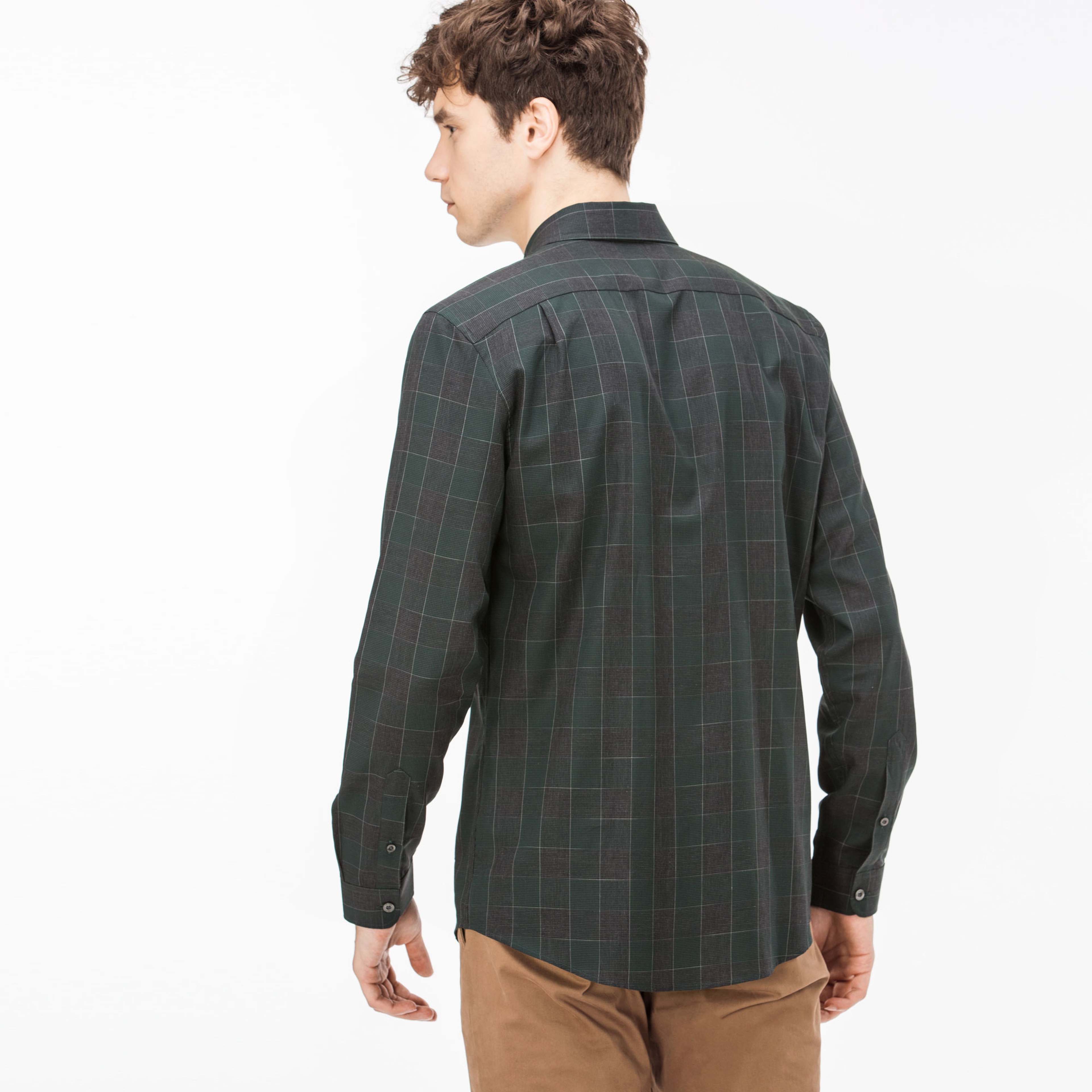 Lacoste Erkek Slim Fit Yeşil Ekose Gömlek