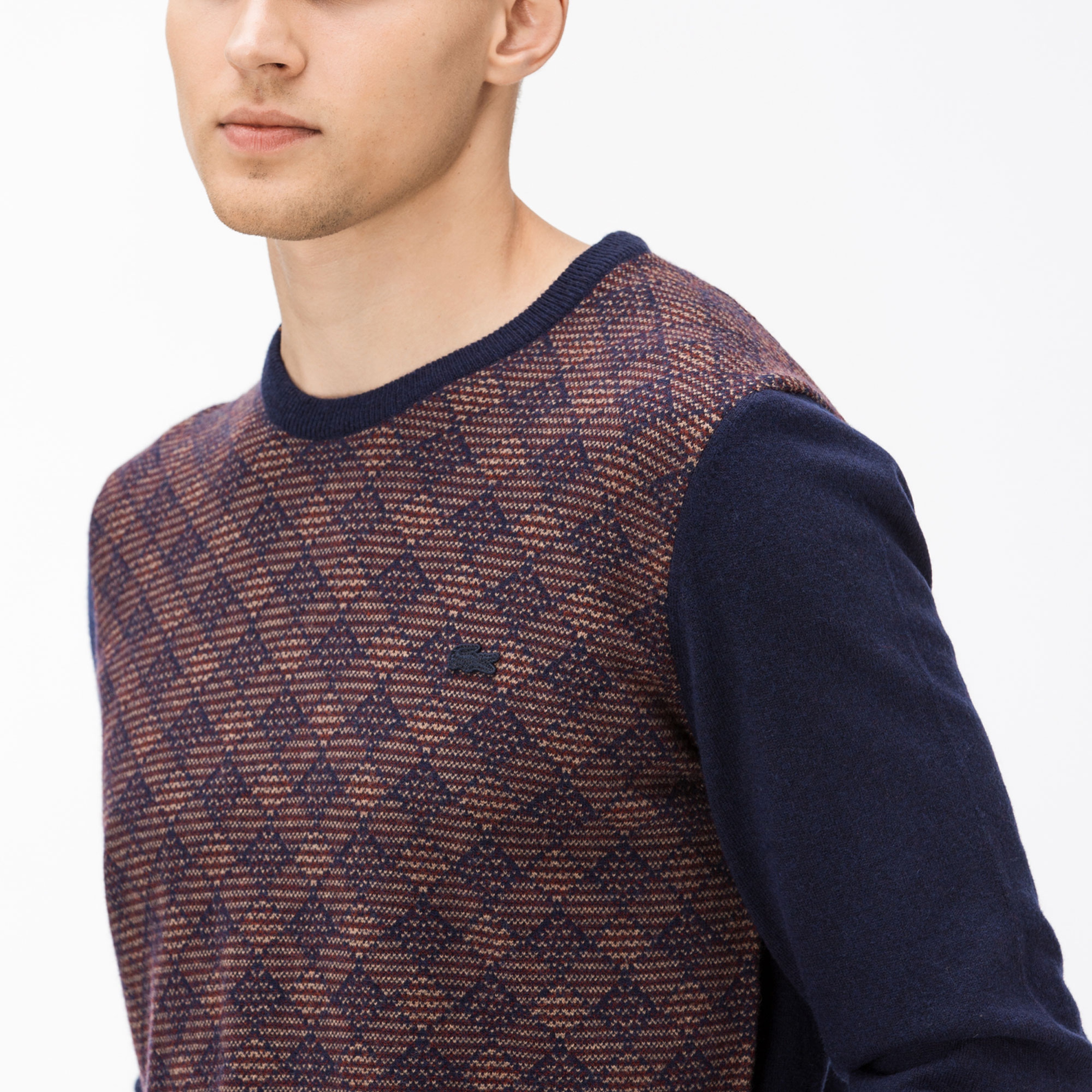 Lacoste Erkek Bisiklet Yaka Lacivert Triko Kazak