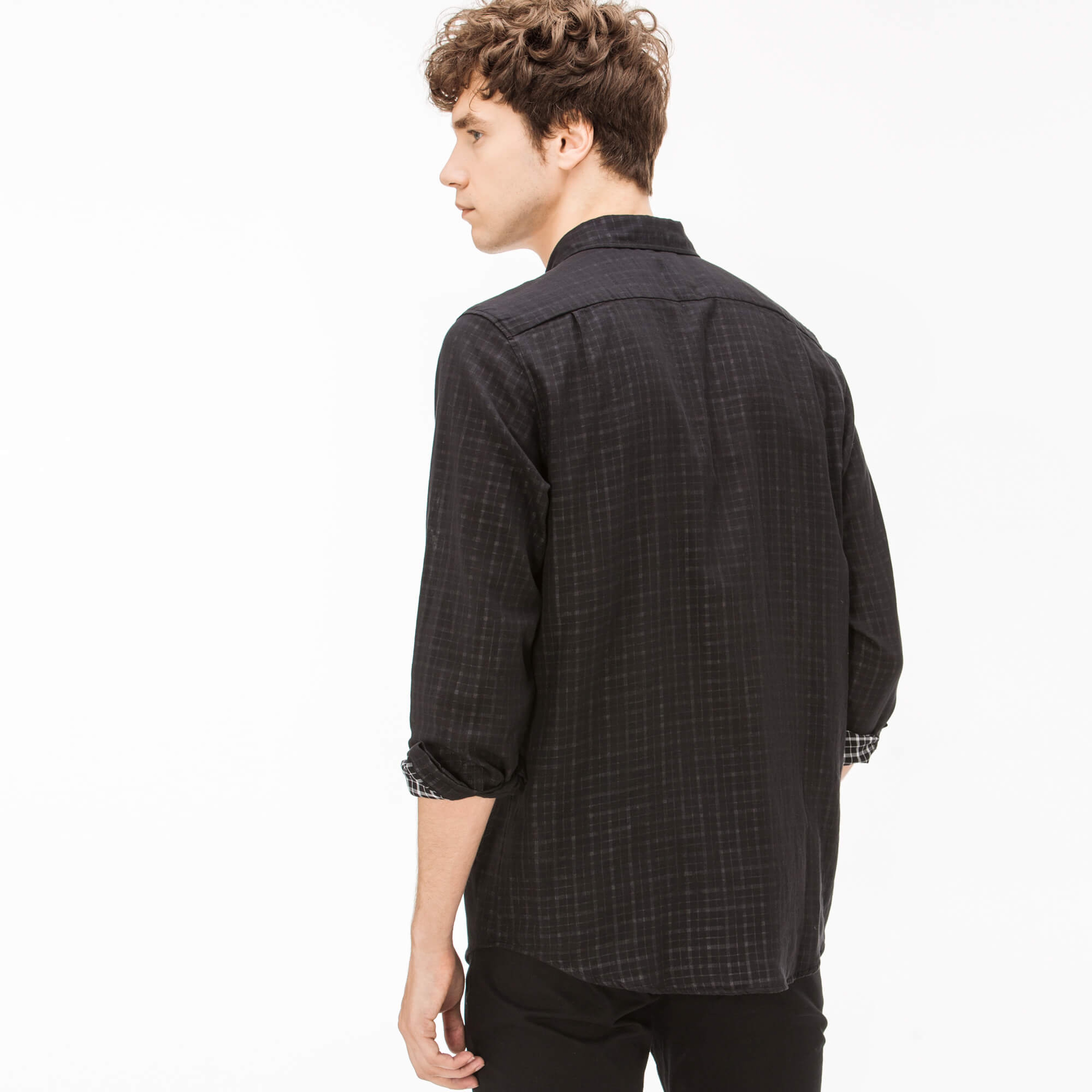 Lacoste Erkek Regular Fit Siyah Ters Kumaş Gömlek