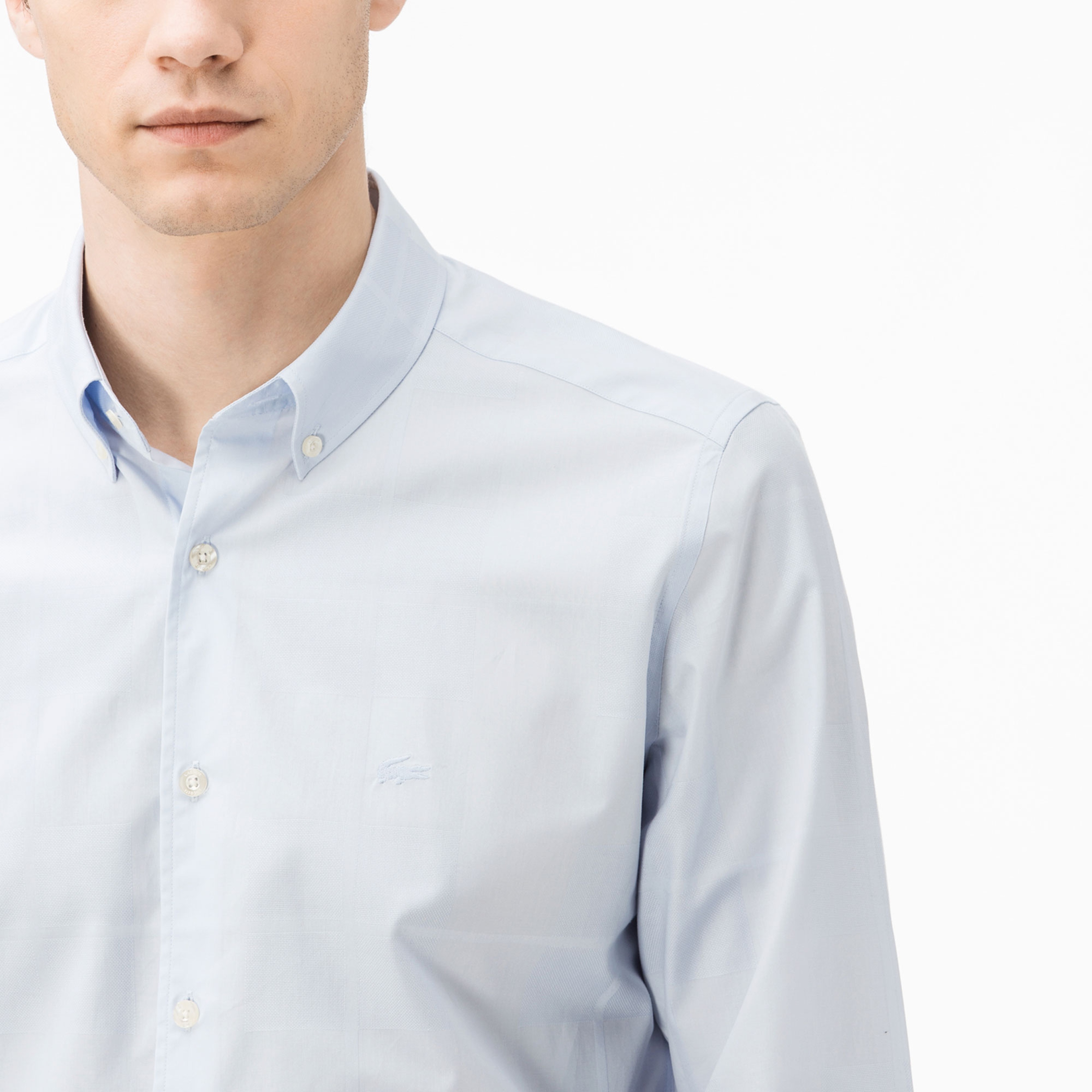 Lacoste Erkek Slim Fit Mavi Ekose Gömlek