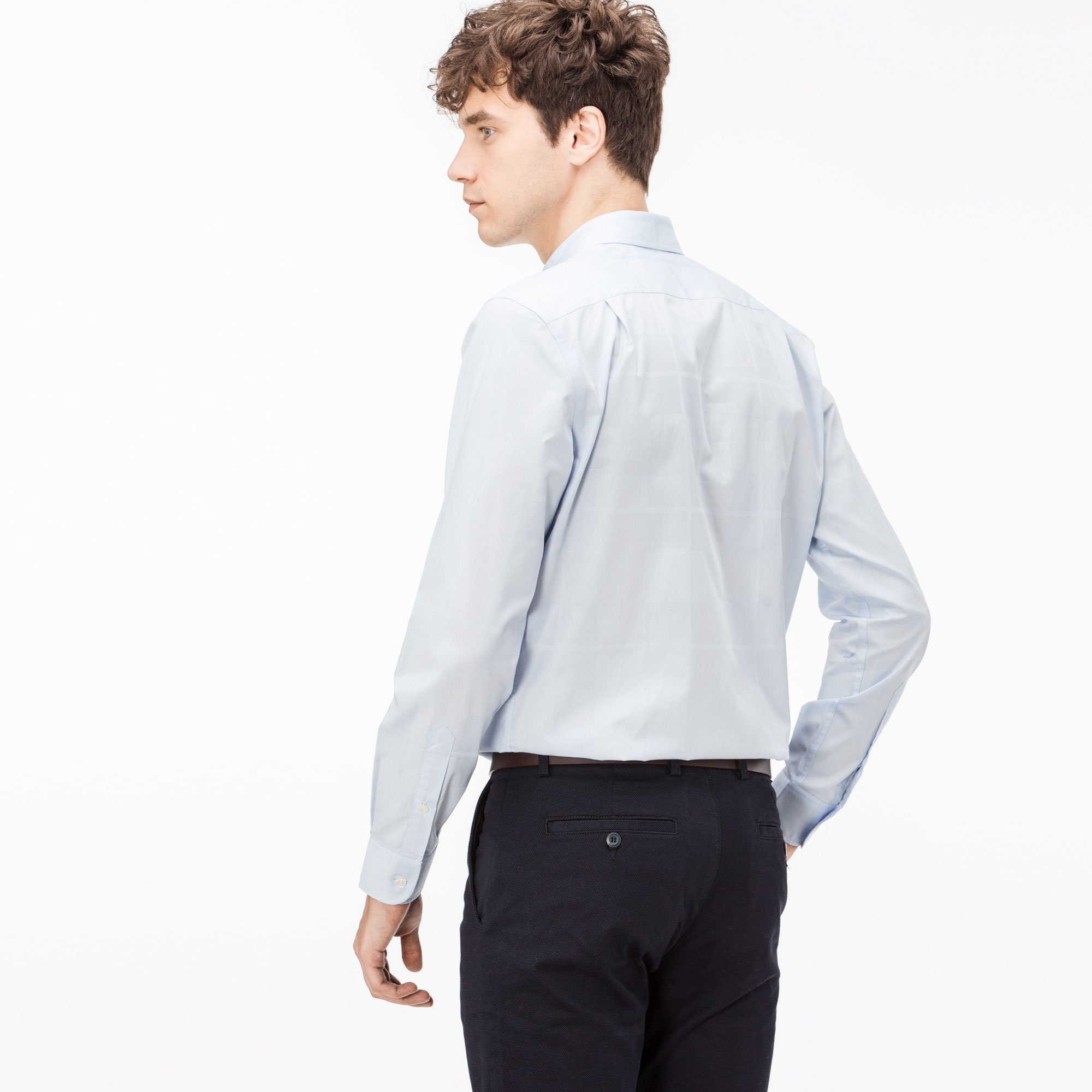 Lacoste Erkek Slim Fit Mavi Ekose Gömlek