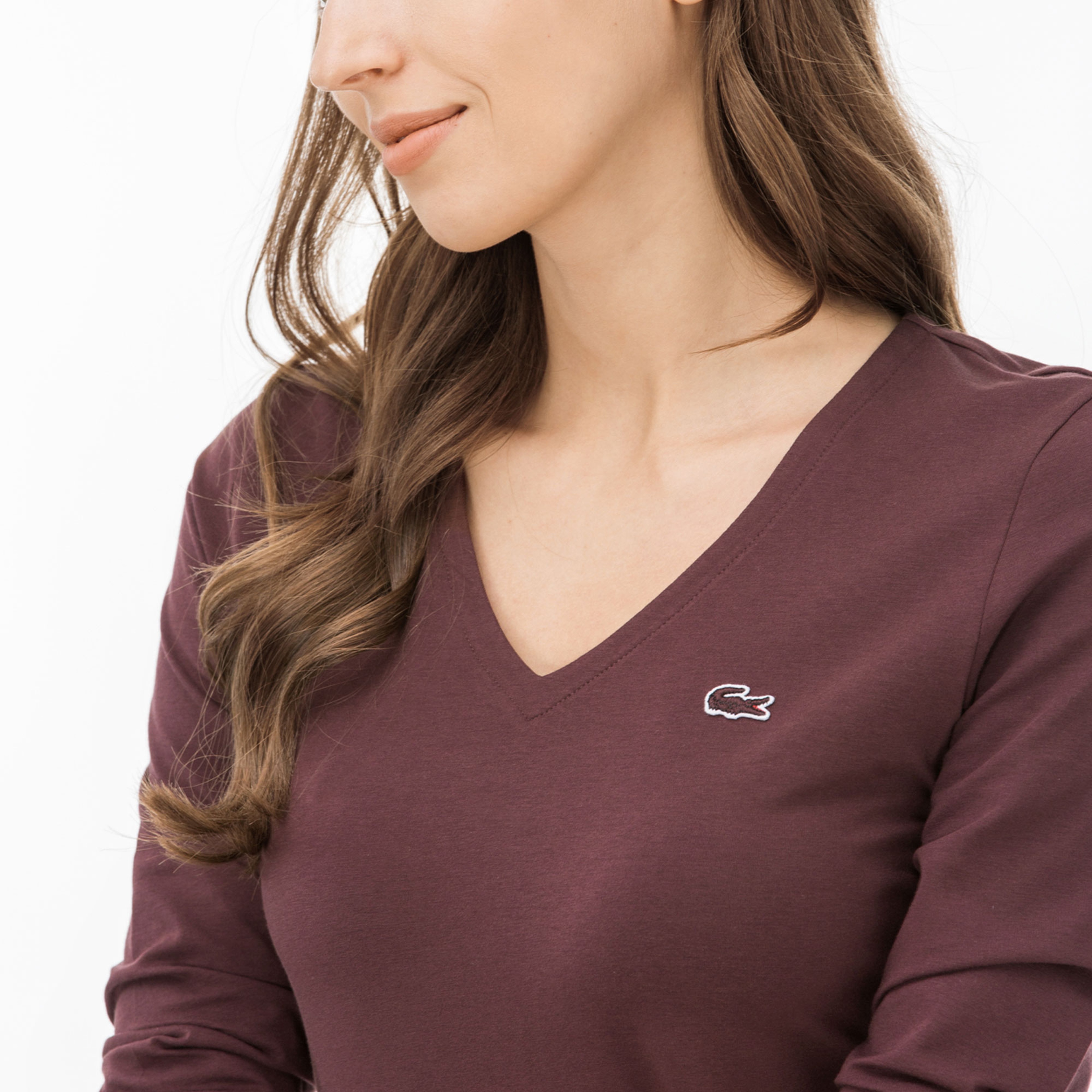 Lacoste Kadın Bordo T-Shirt