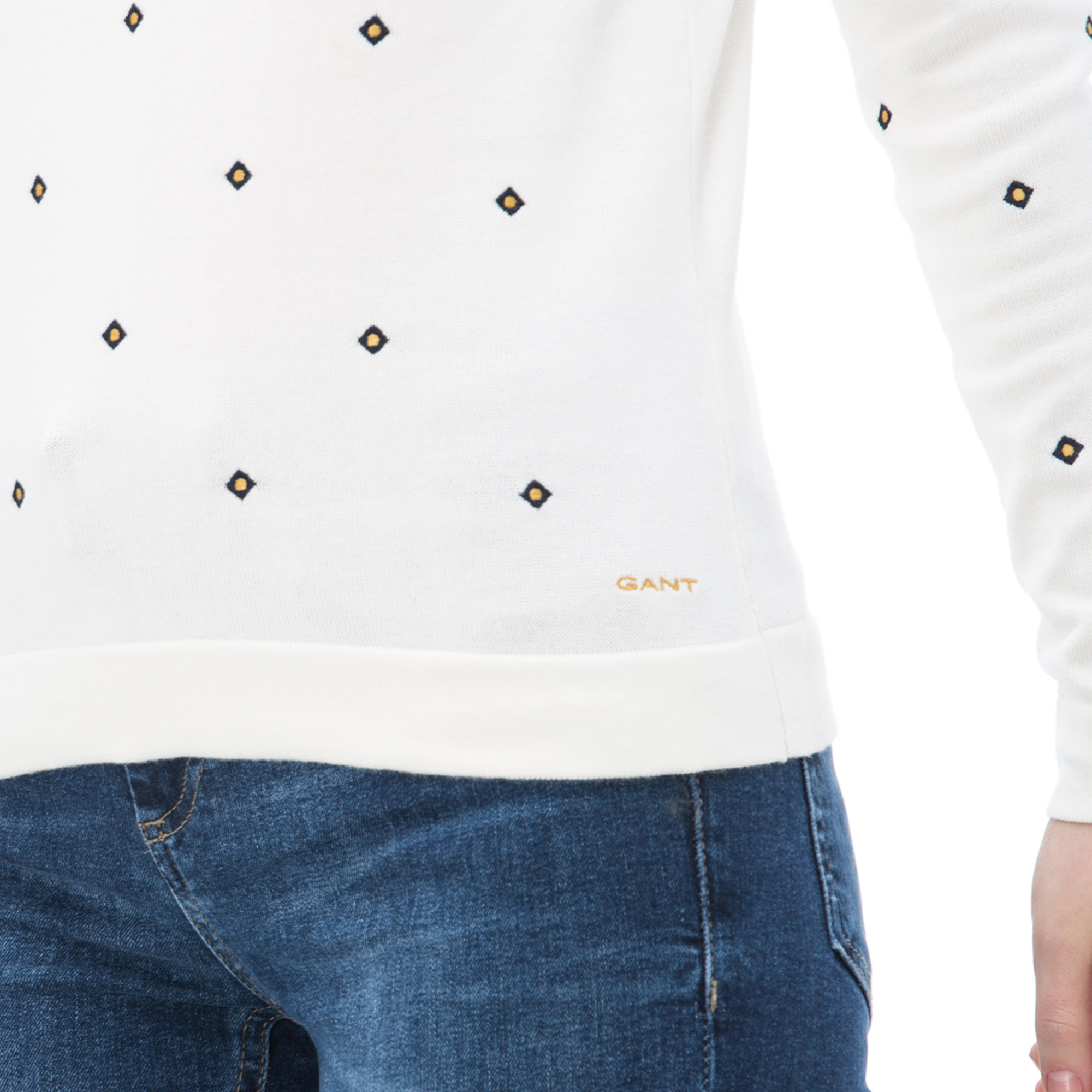 Gant Kadın Krem Uzun Kollu Slim Fit Triko