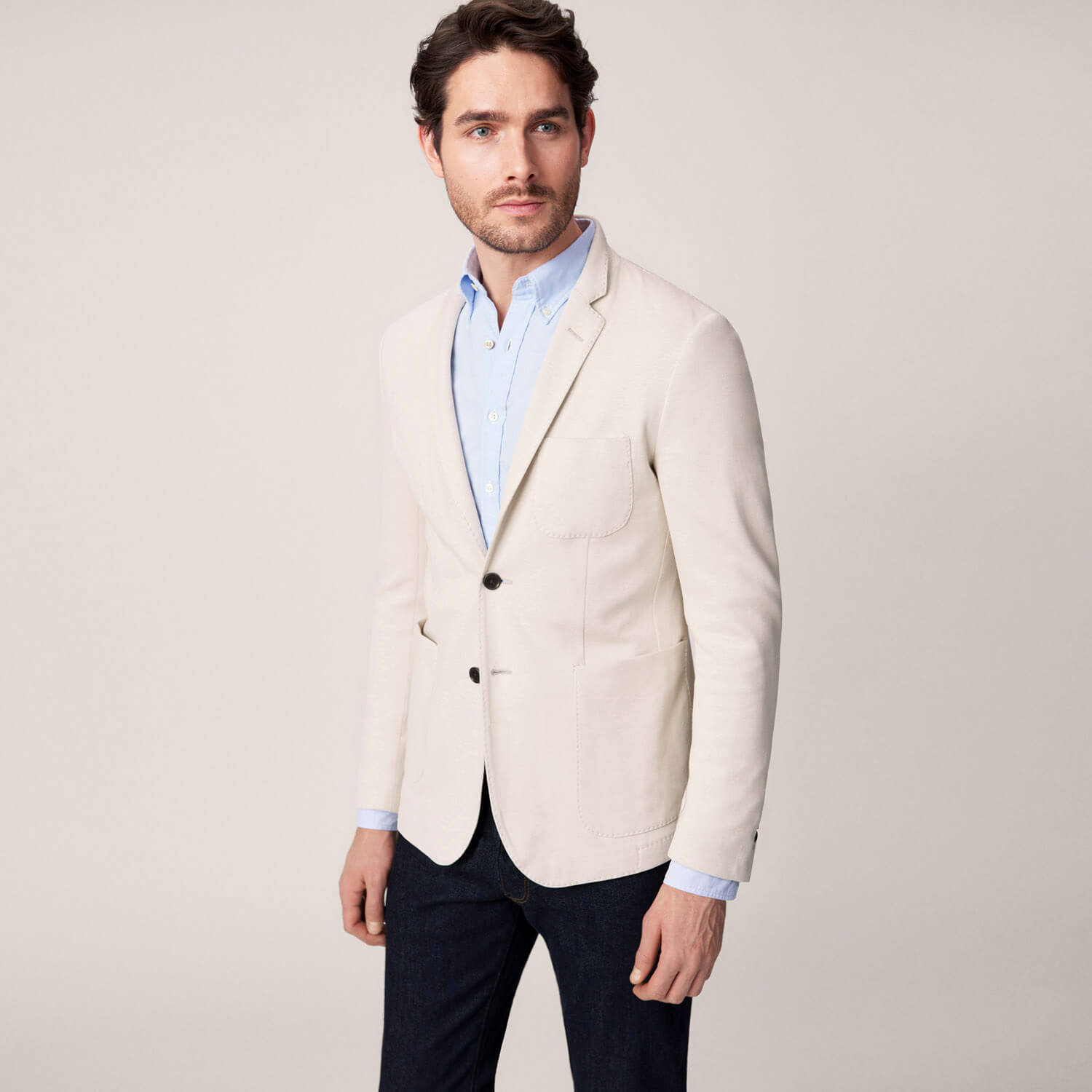 Gant The Cotton Piqué Blazer Erkek Bej Ceket