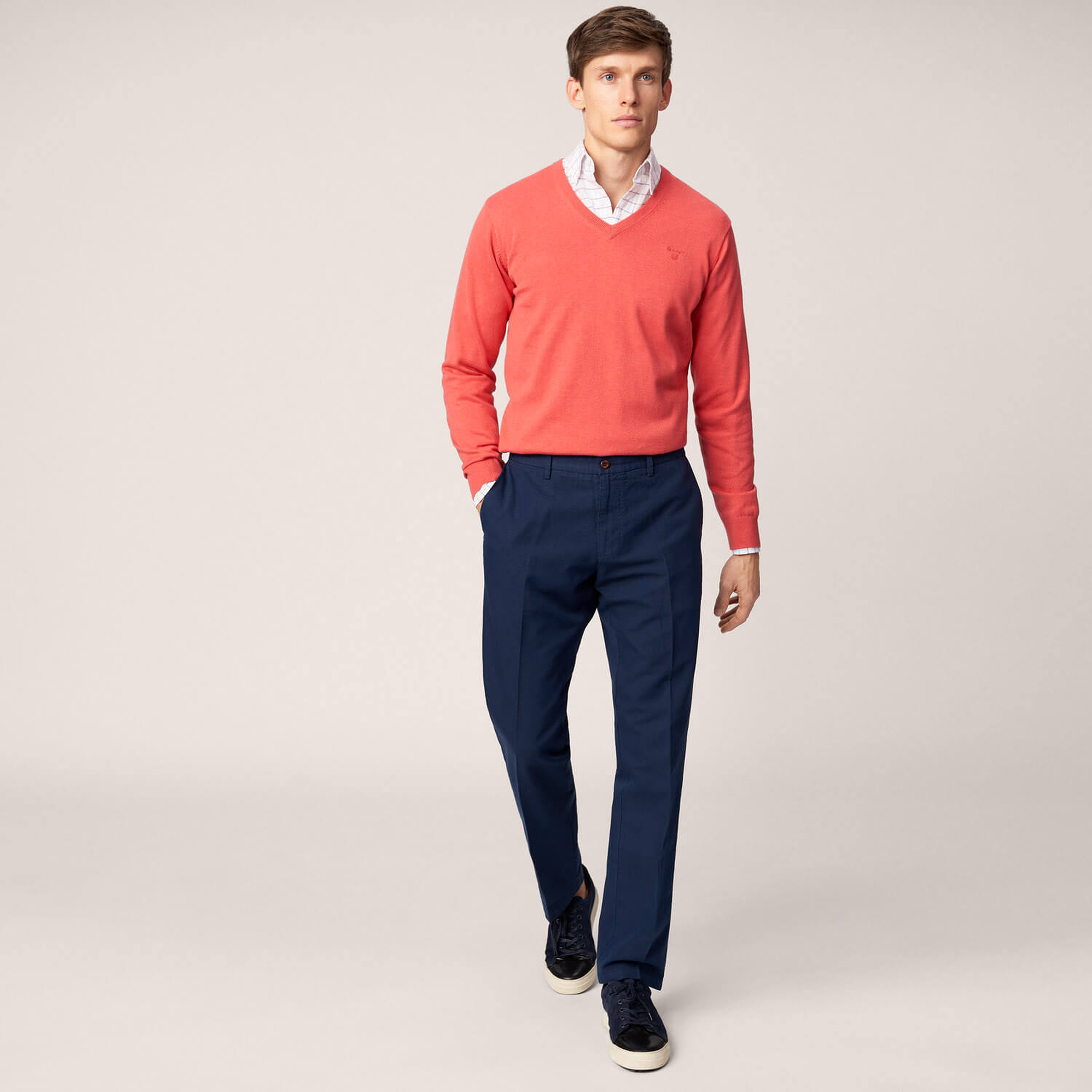 Gant Erkek Chino Lacivert Regular Fit Pantolon