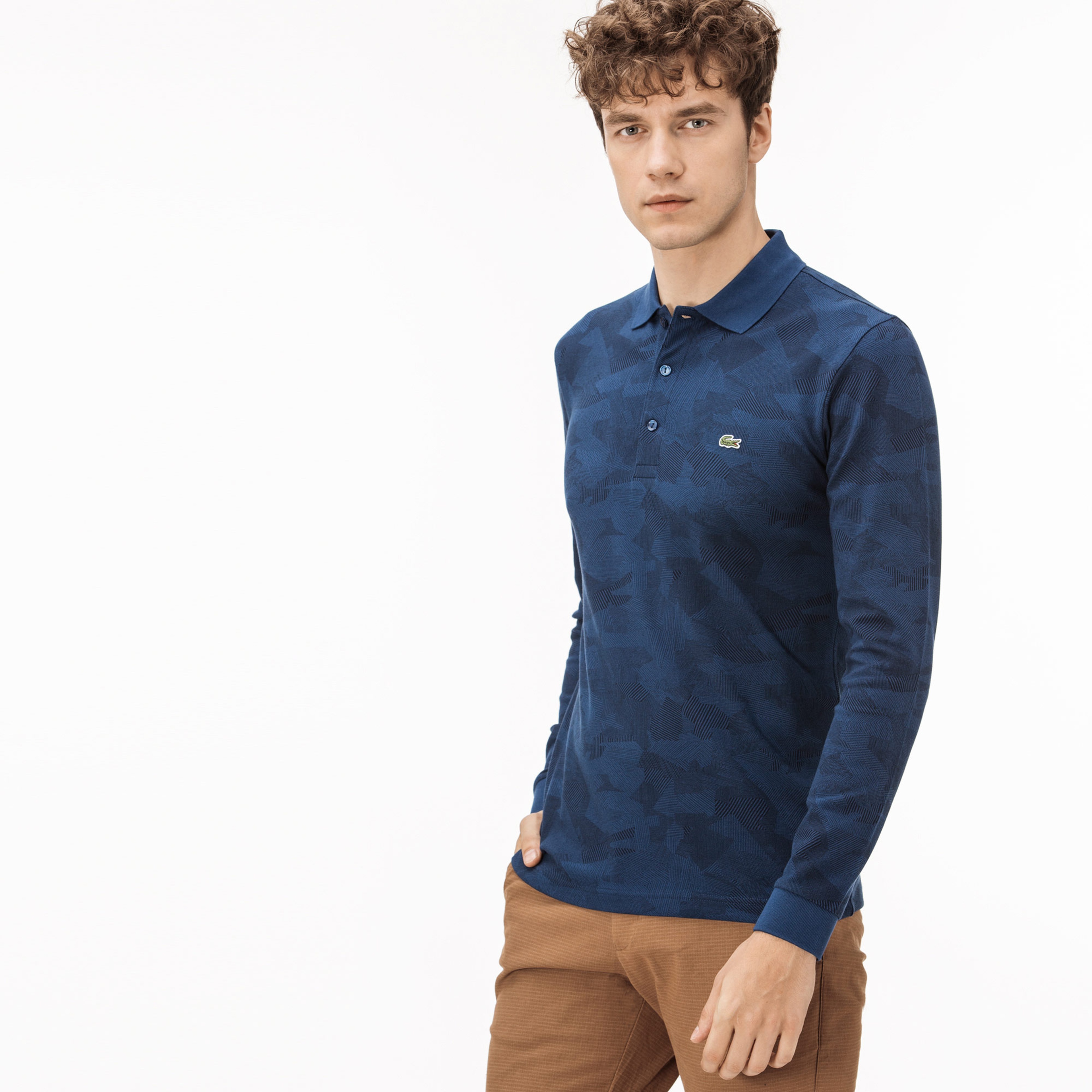 Lacoste Erkek Mavi Slim Fit Polo