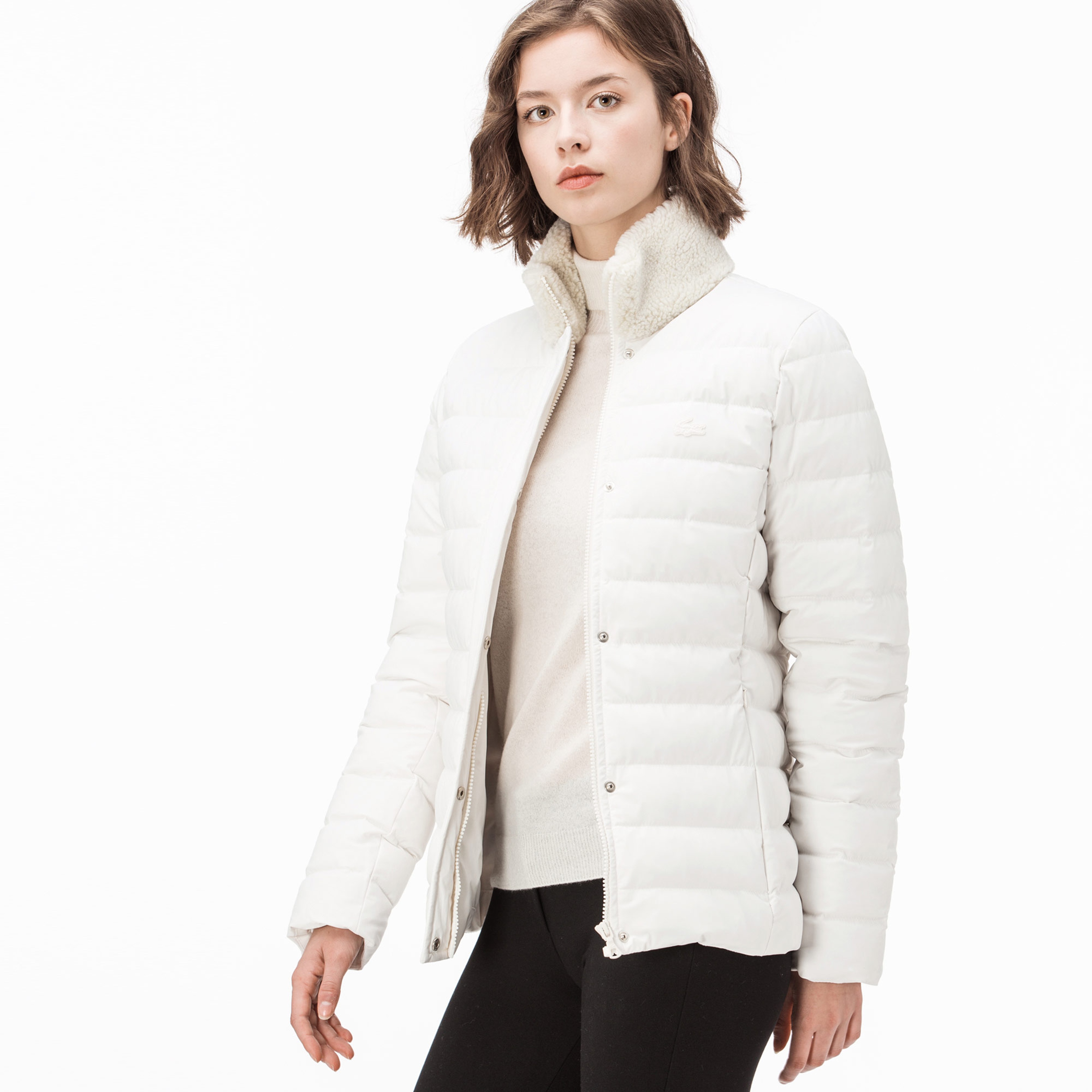 Lacoste Kadın Beyaz Mont