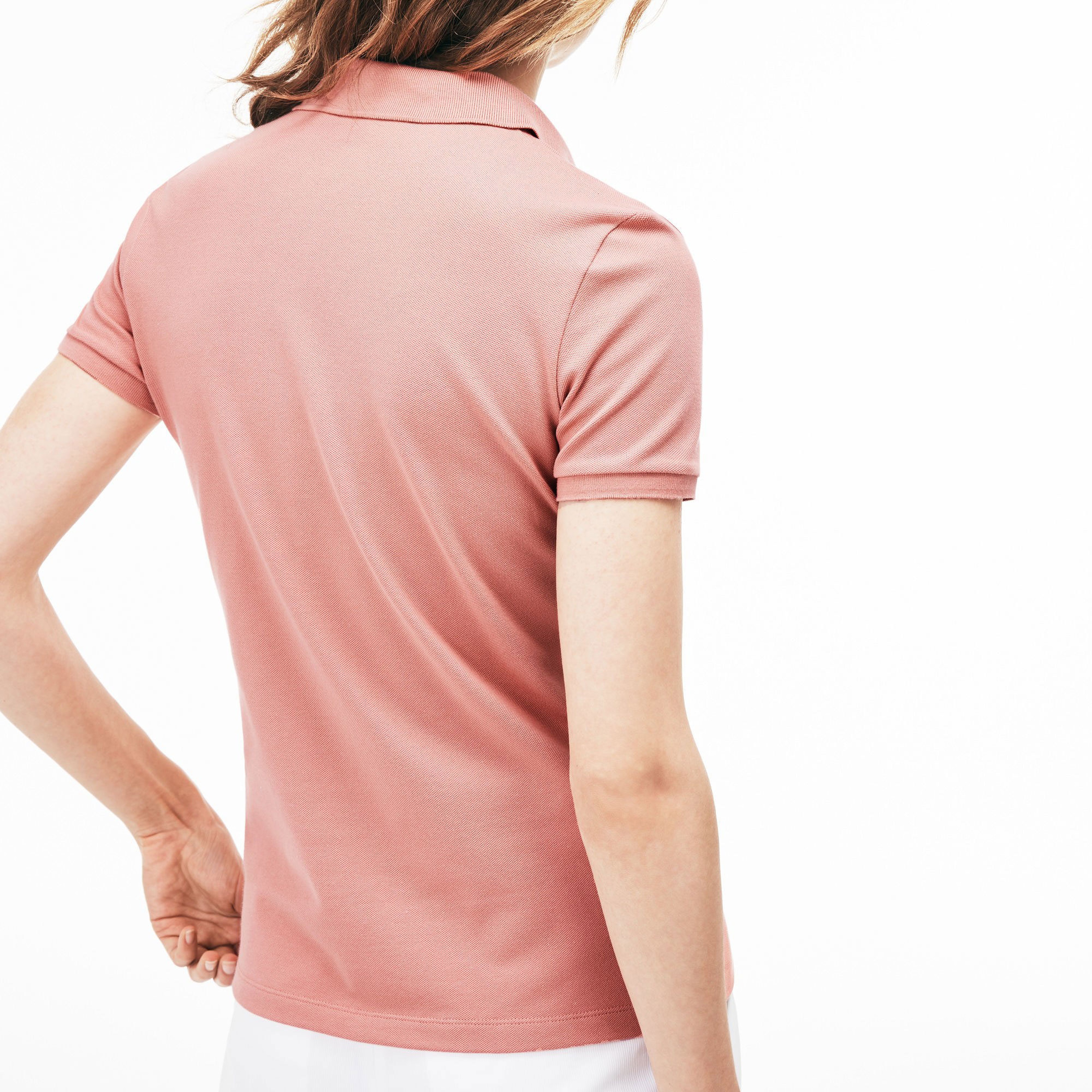 Lacoste Kadın Pembe Slim Fit Polo