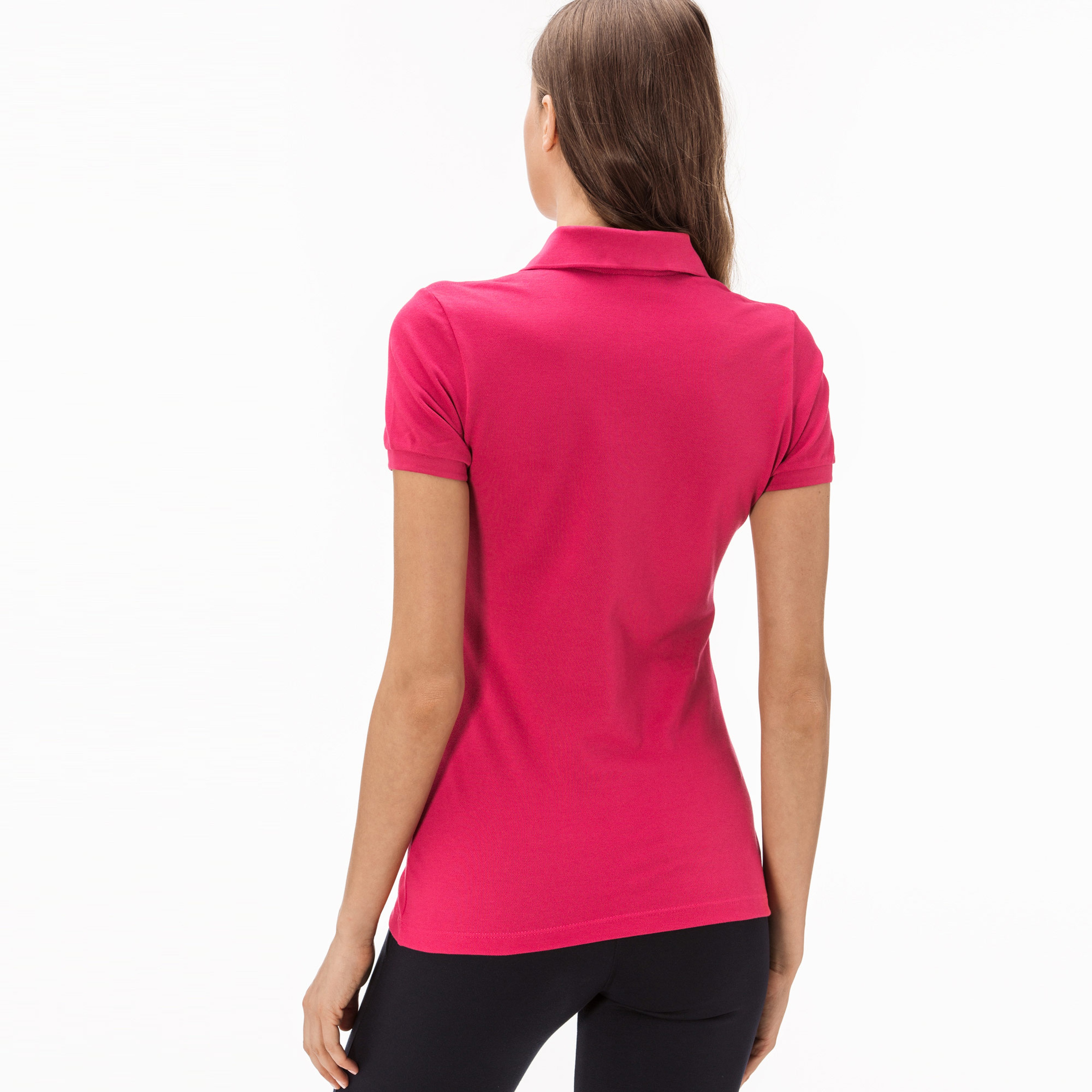 Lacoste Kadın Pembe Slim Fit Polo