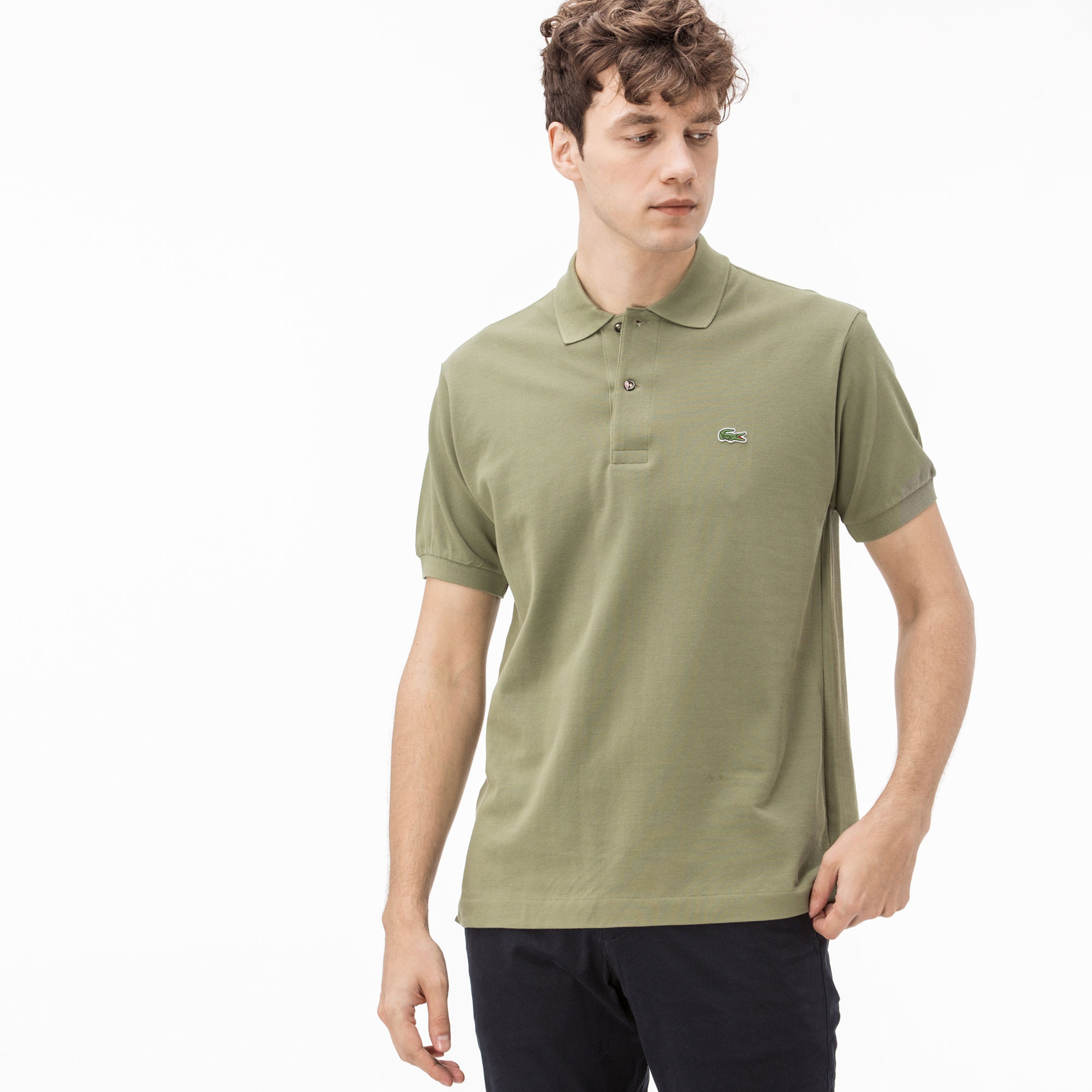 Lacoste Erkek L1212 Klasik Fit Yeşil Polo