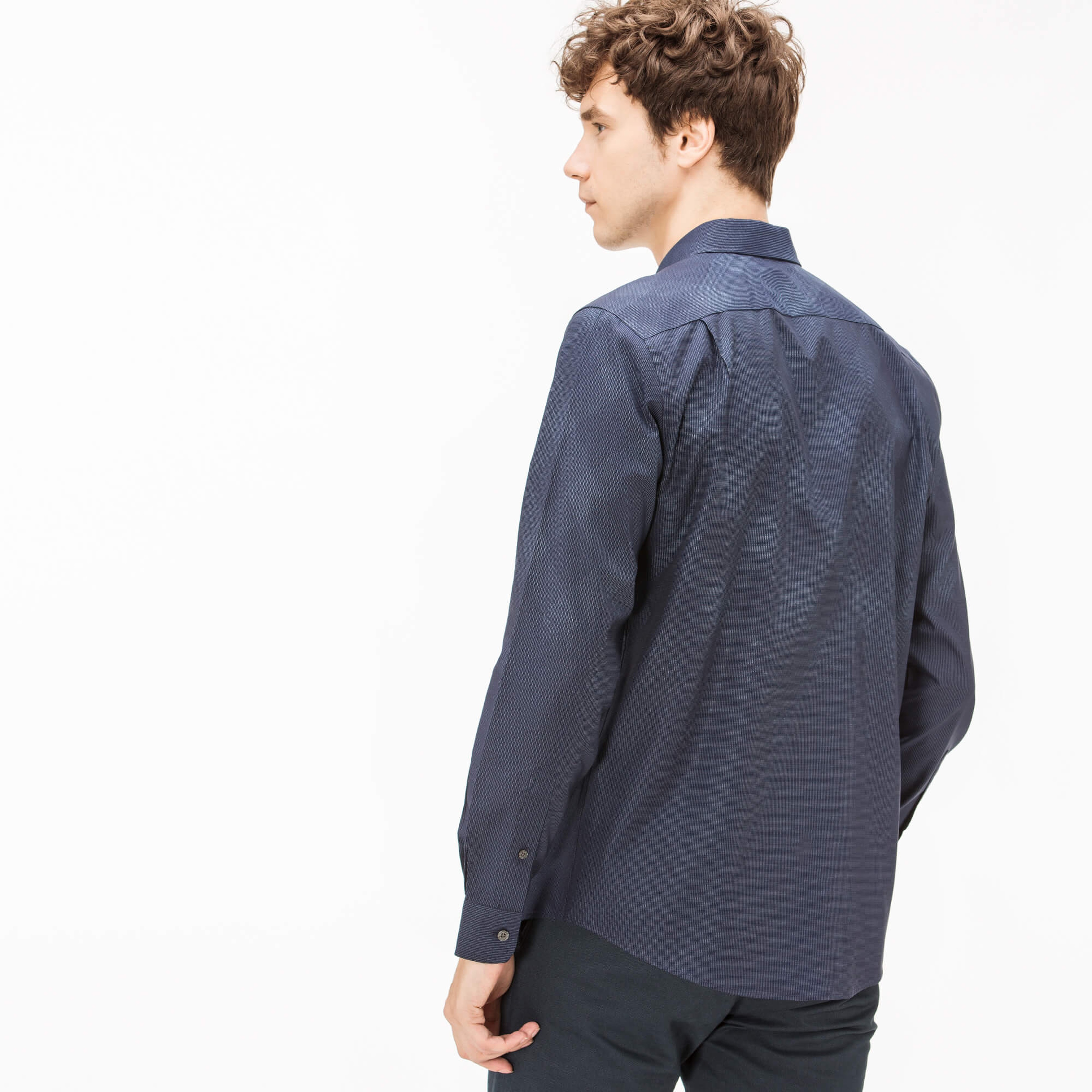 Lacoste Erkek Lacivert Slim Fit Gömlek