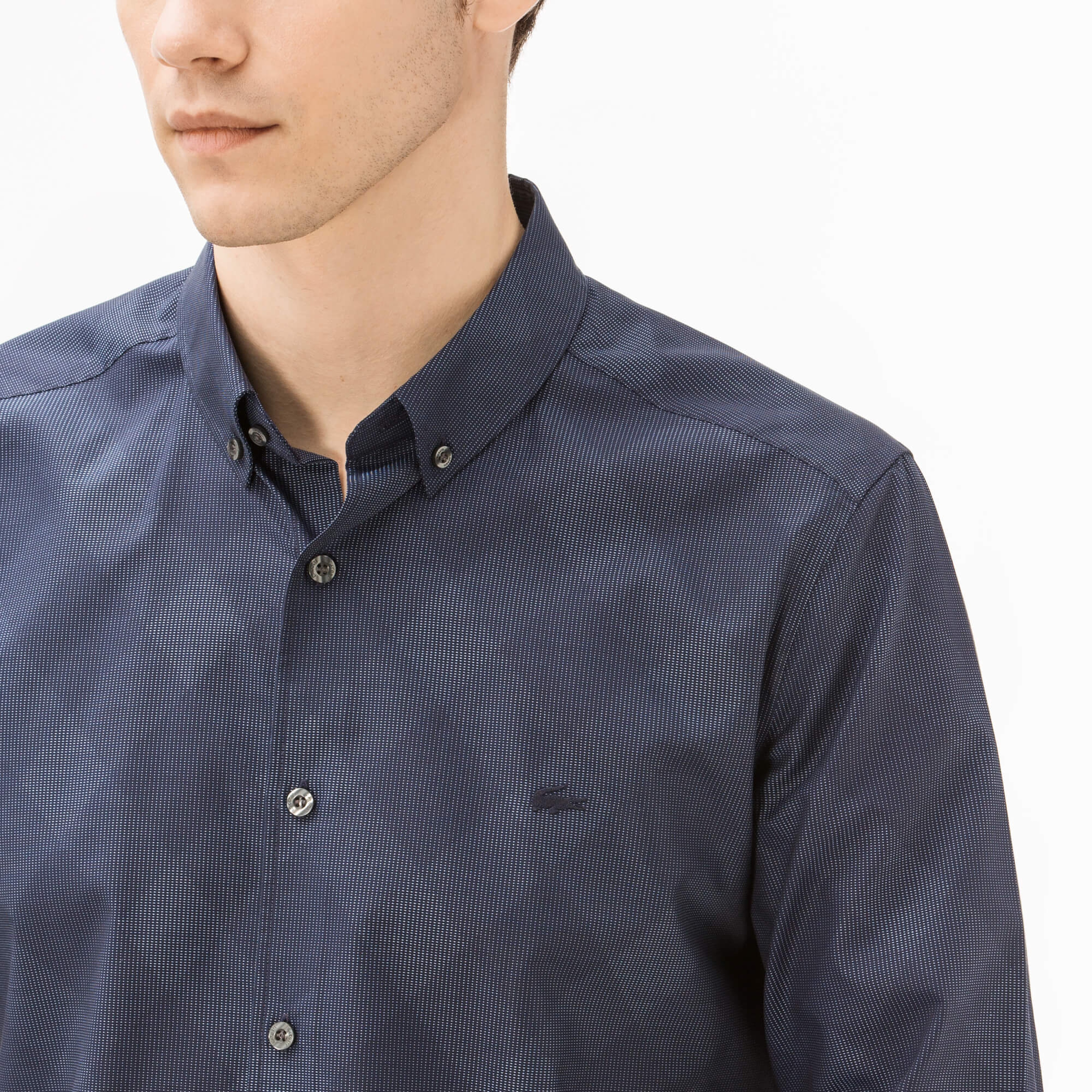 Lacoste Erkek Lacivert Slim Fit Gömlek