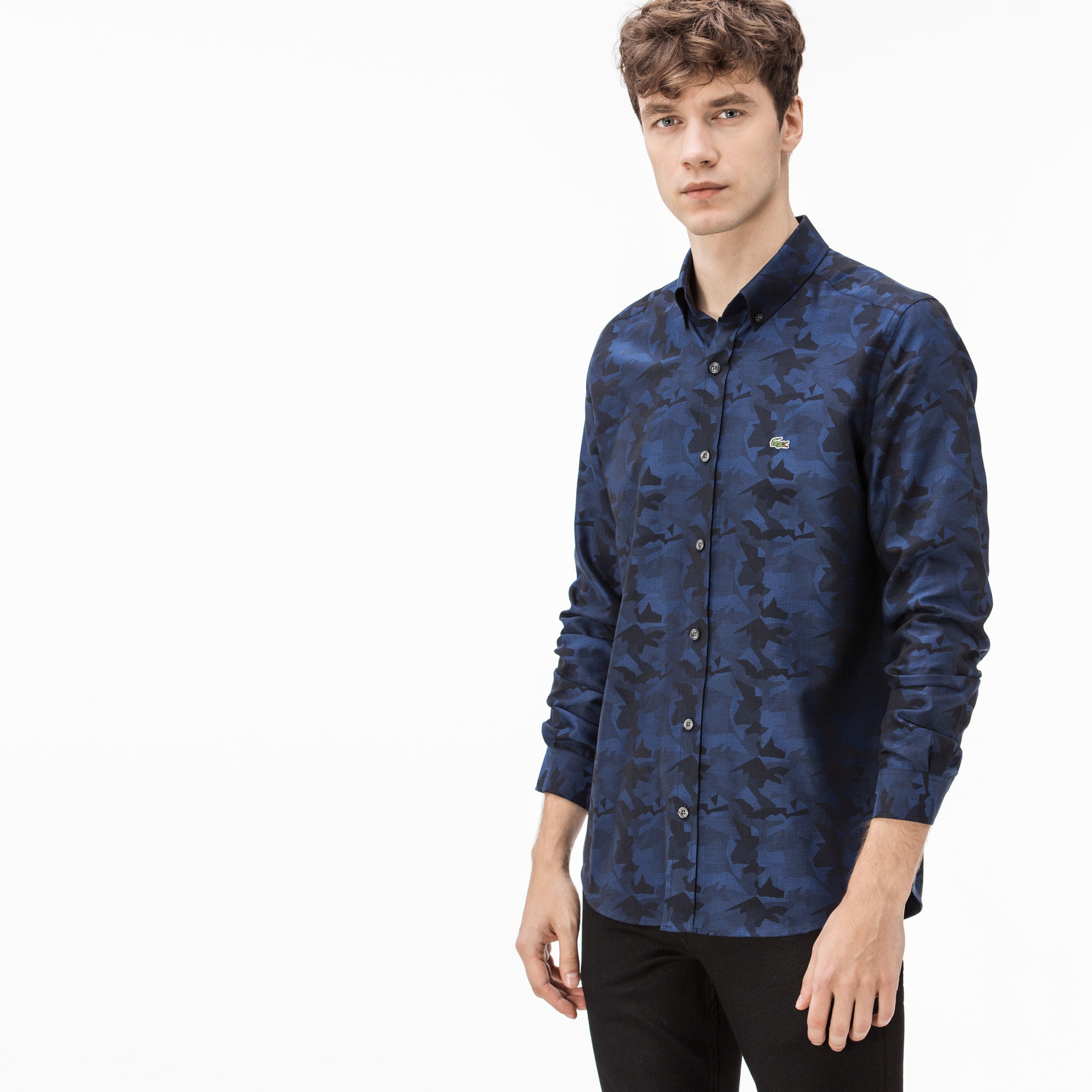 Lacoste Erkek Lacivert Slim Fit Gömlek