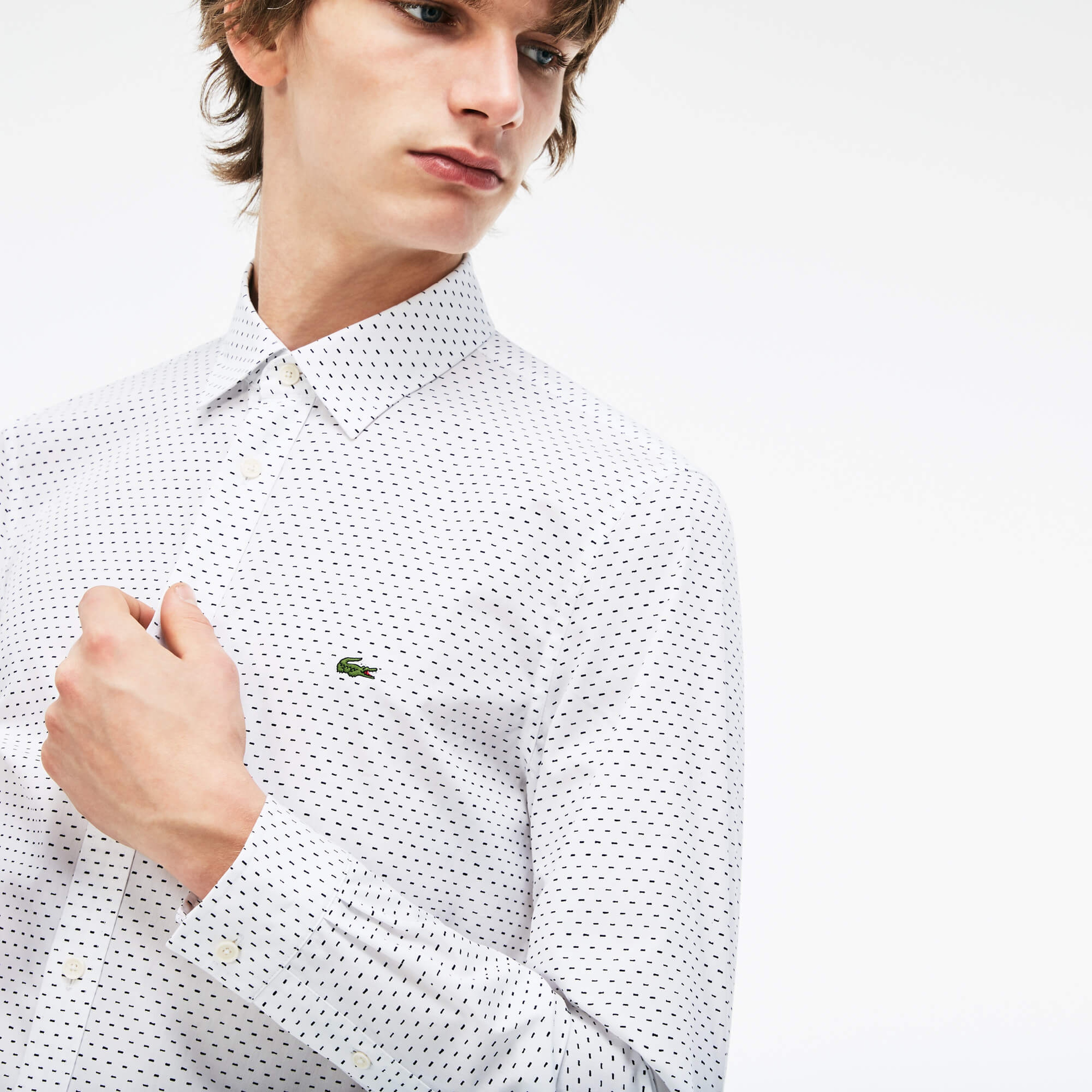 Lacoste Erkek Slim Fit Beyaz Gömlek