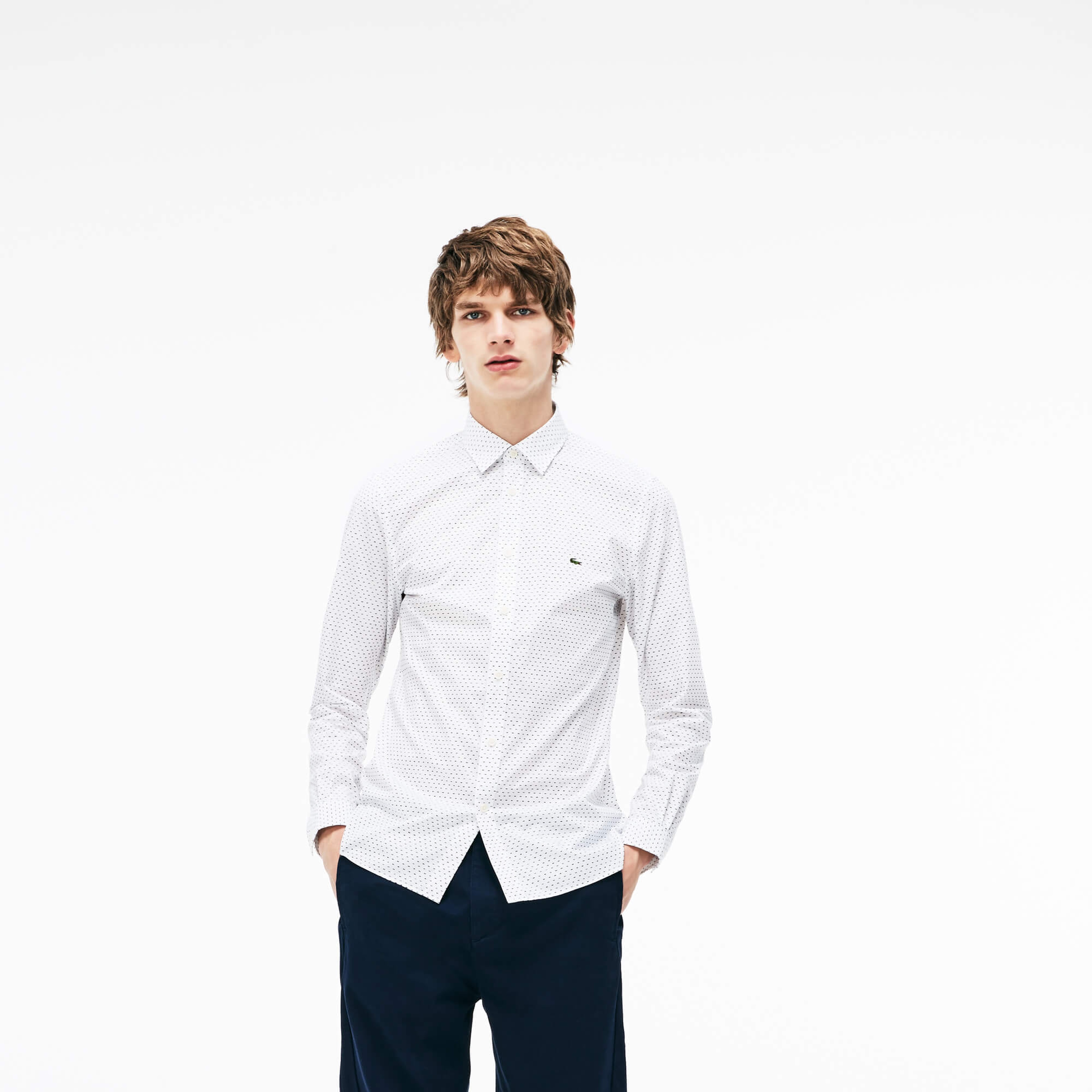 Lacoste Erkek Slim Fit Beyaz Gömlek